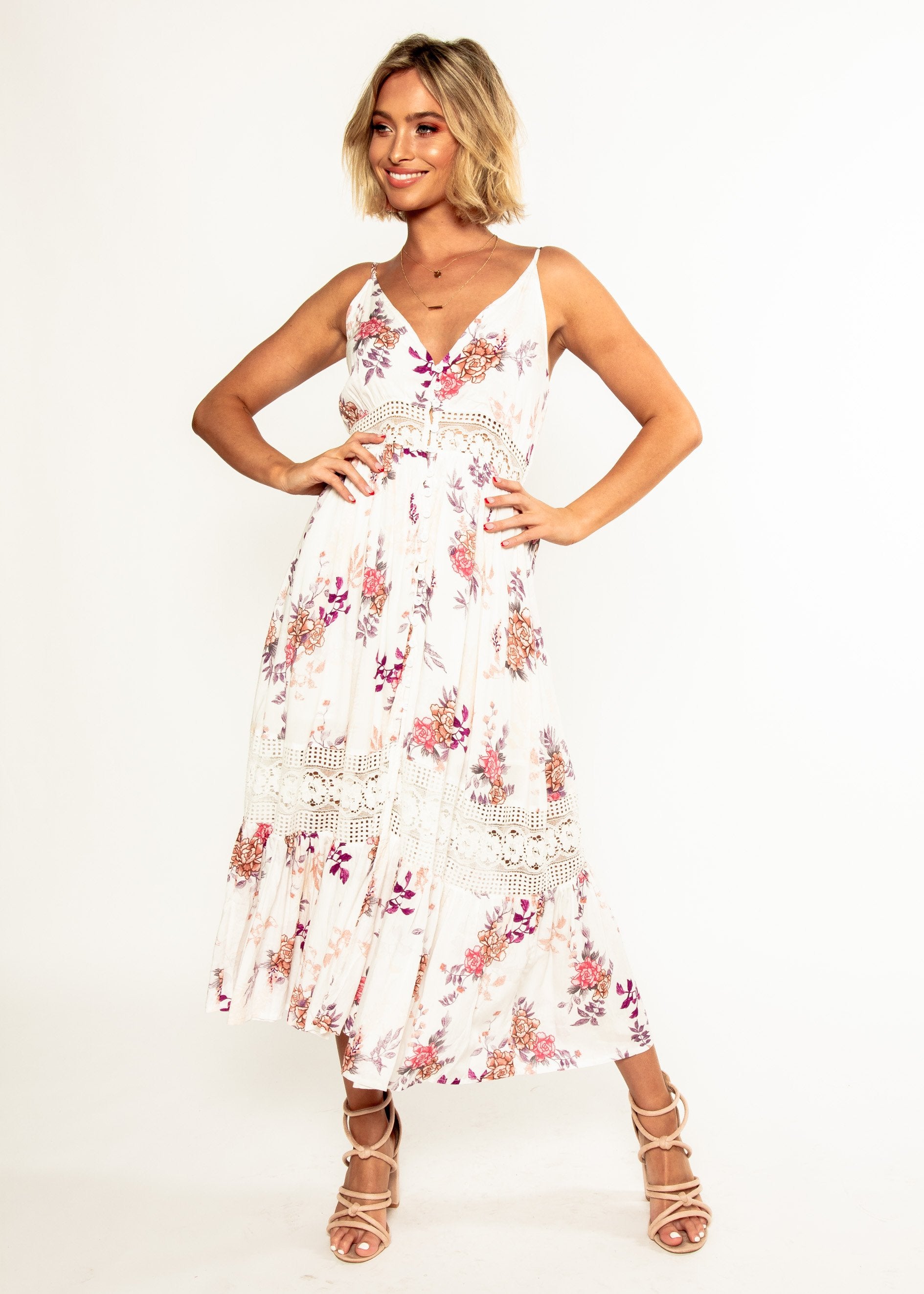 About The Weekend Midi Dress - Floral Bliss