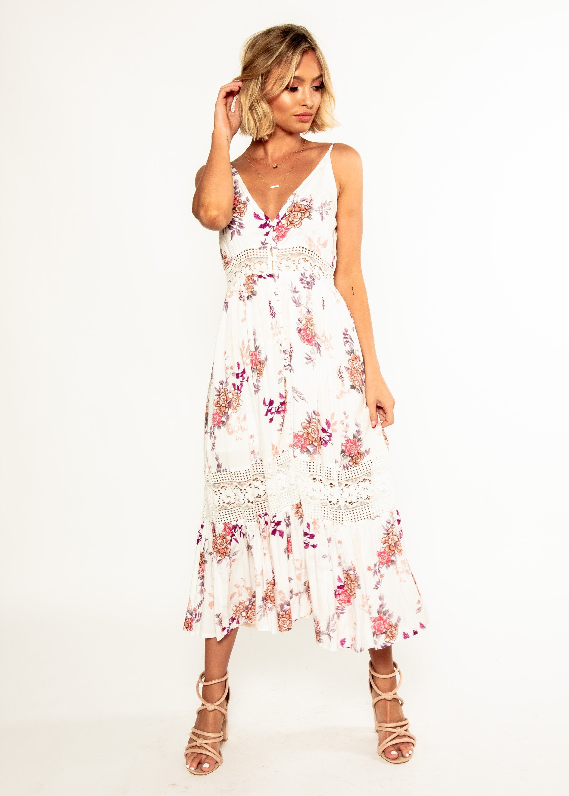 About The Weekend Midi Dress - Floral Bliss