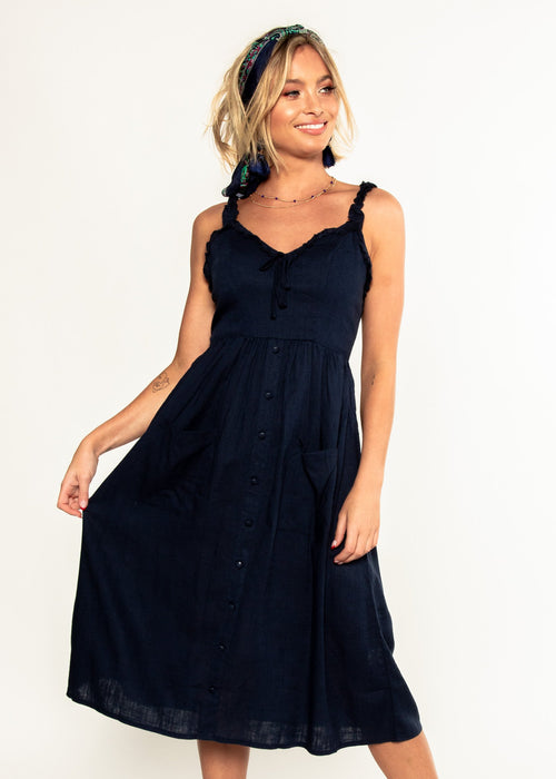 Alara Midi Dress - Navy