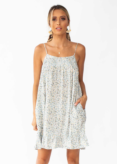 Blair Swing Dress - Sage Floral