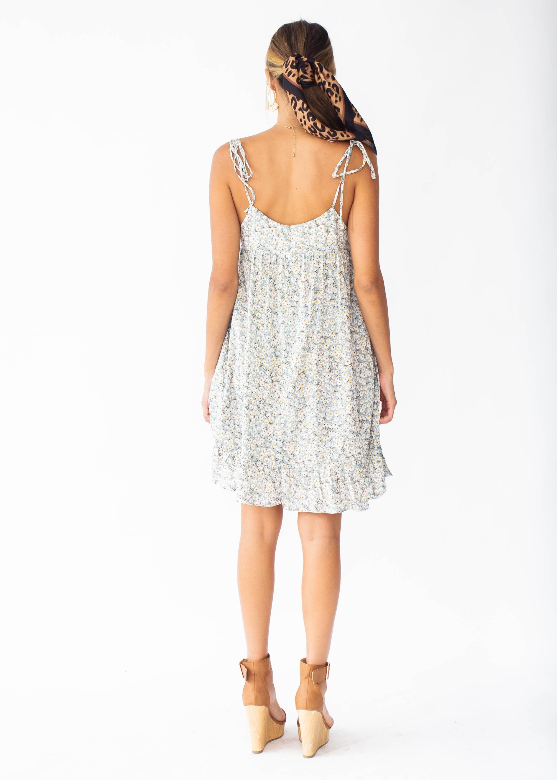 Blair Swing Dress - Sage Floral