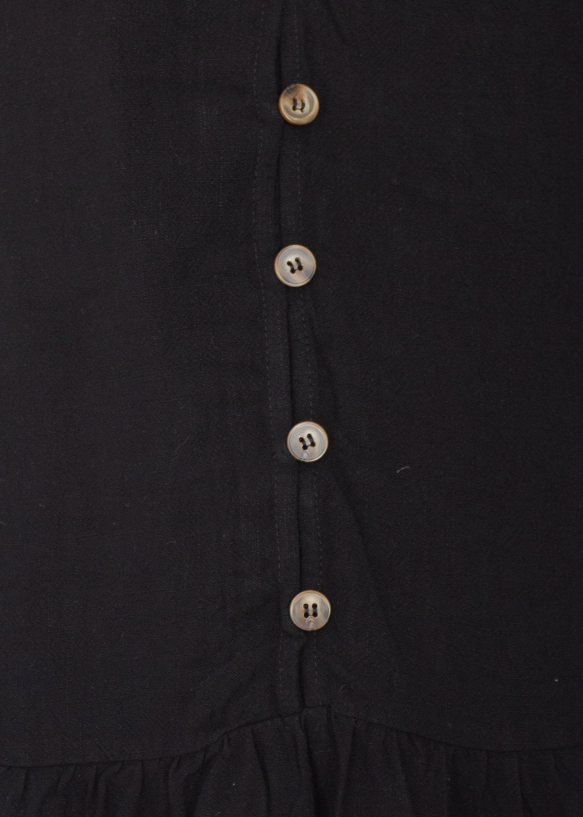 Midnight Chase Linen Dress - Black