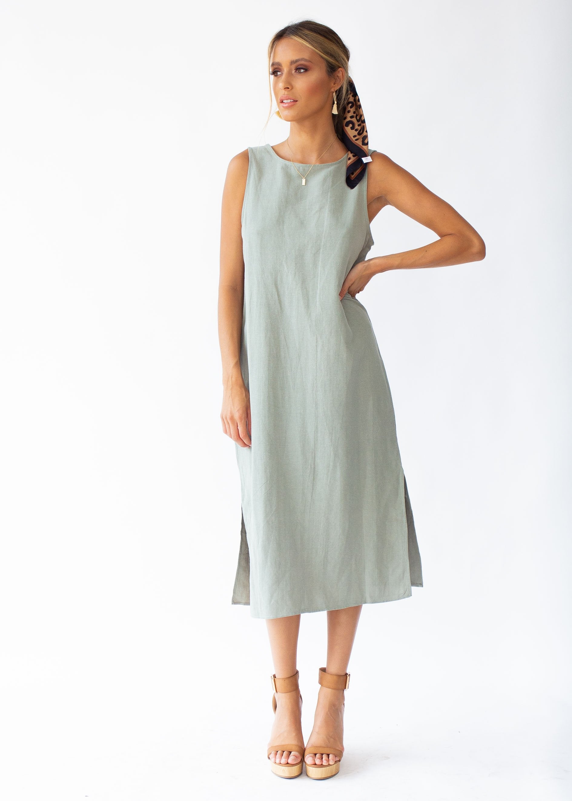 Flynn Midi Dress - Khaki