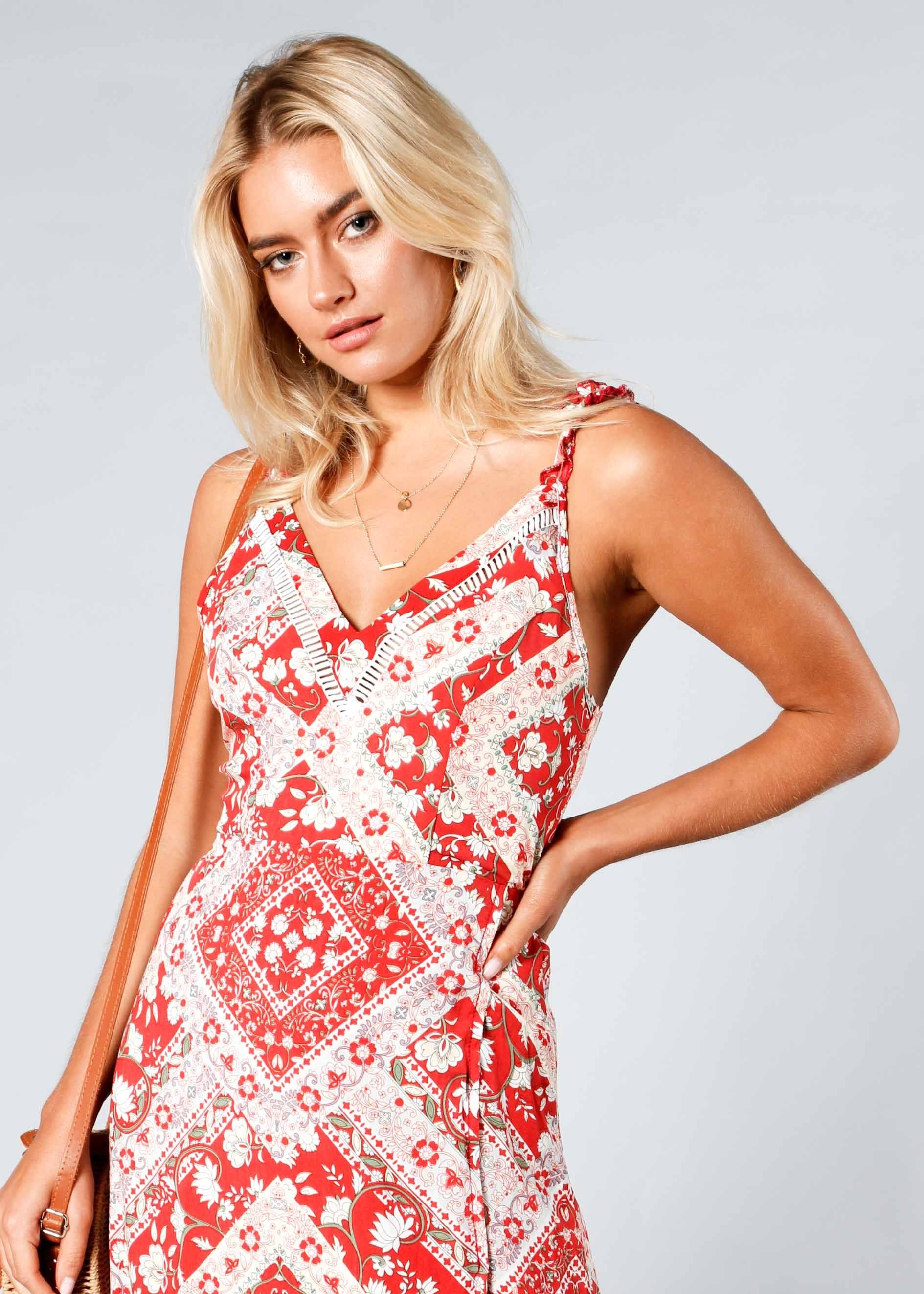 Feels Like Summer Maxi Dress - Red Paisley