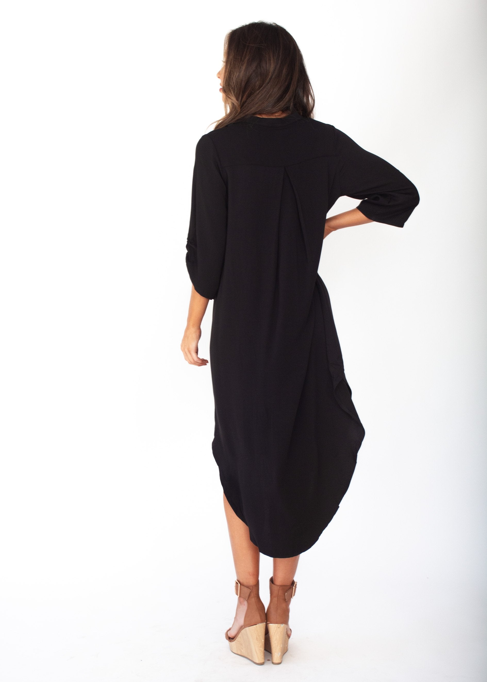 Life With You Tunic Midi Dress - Black