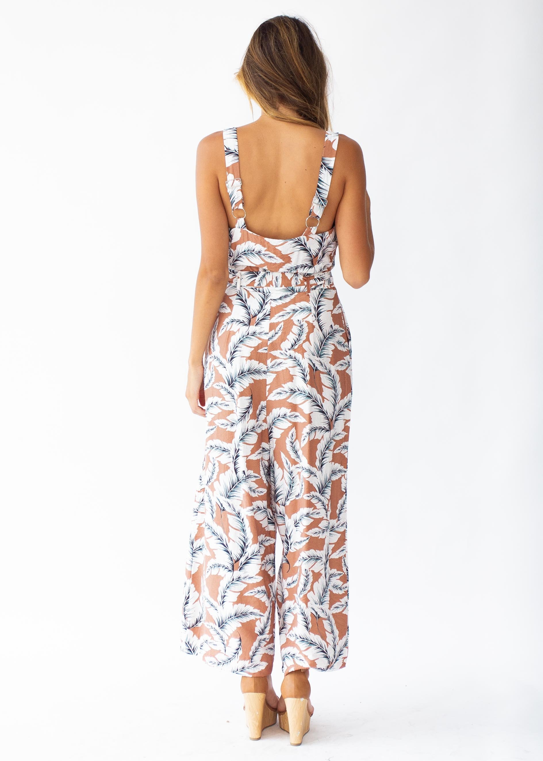 Mad Love Pantsuit - Cinnamon Palm