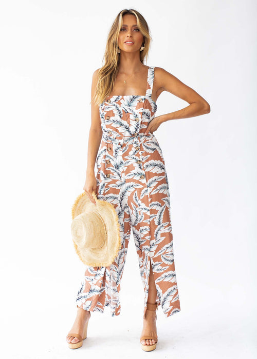 Mad Love Pantsuit - Cinnamon Palm