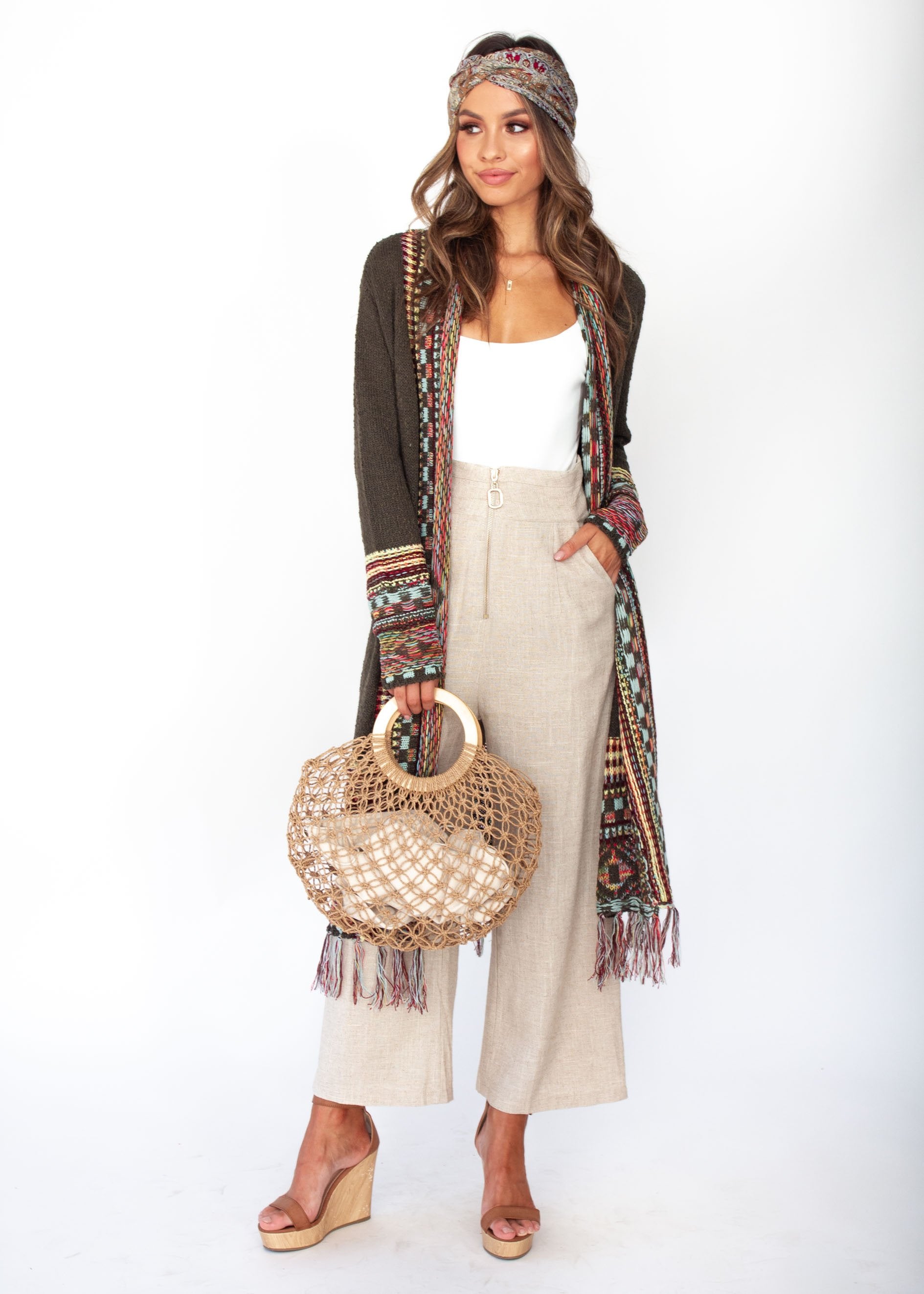 Leary Cardigan - Dark Khaki