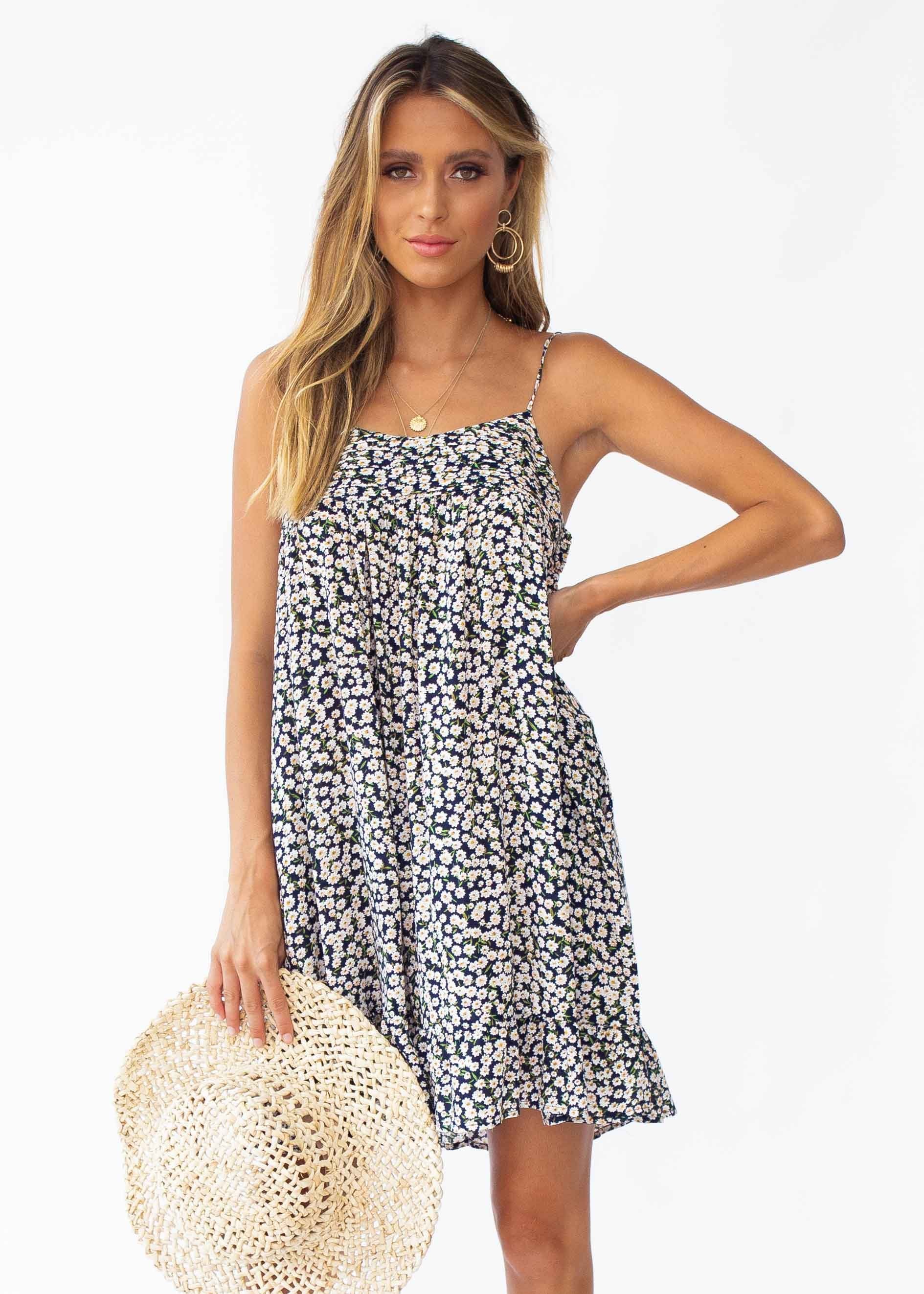 Blair Swing Dress - Navy Floral