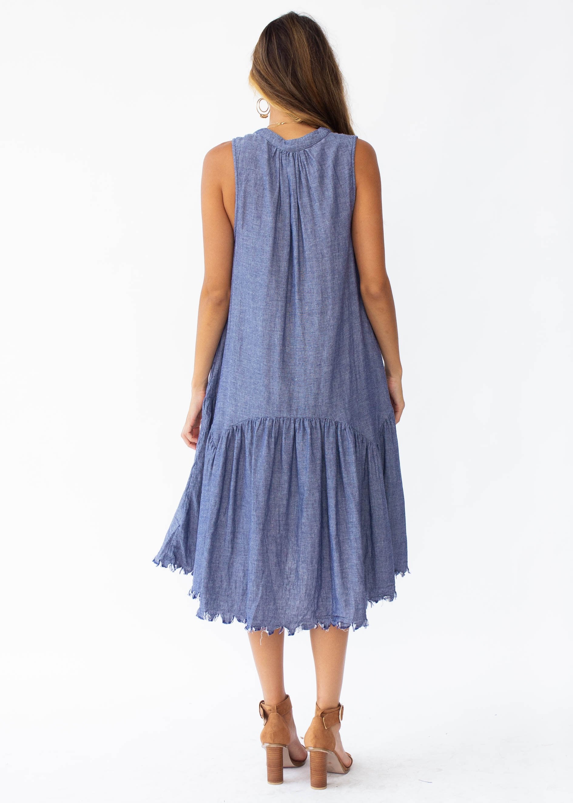 Faded Love Midi Dress - Dark Denim