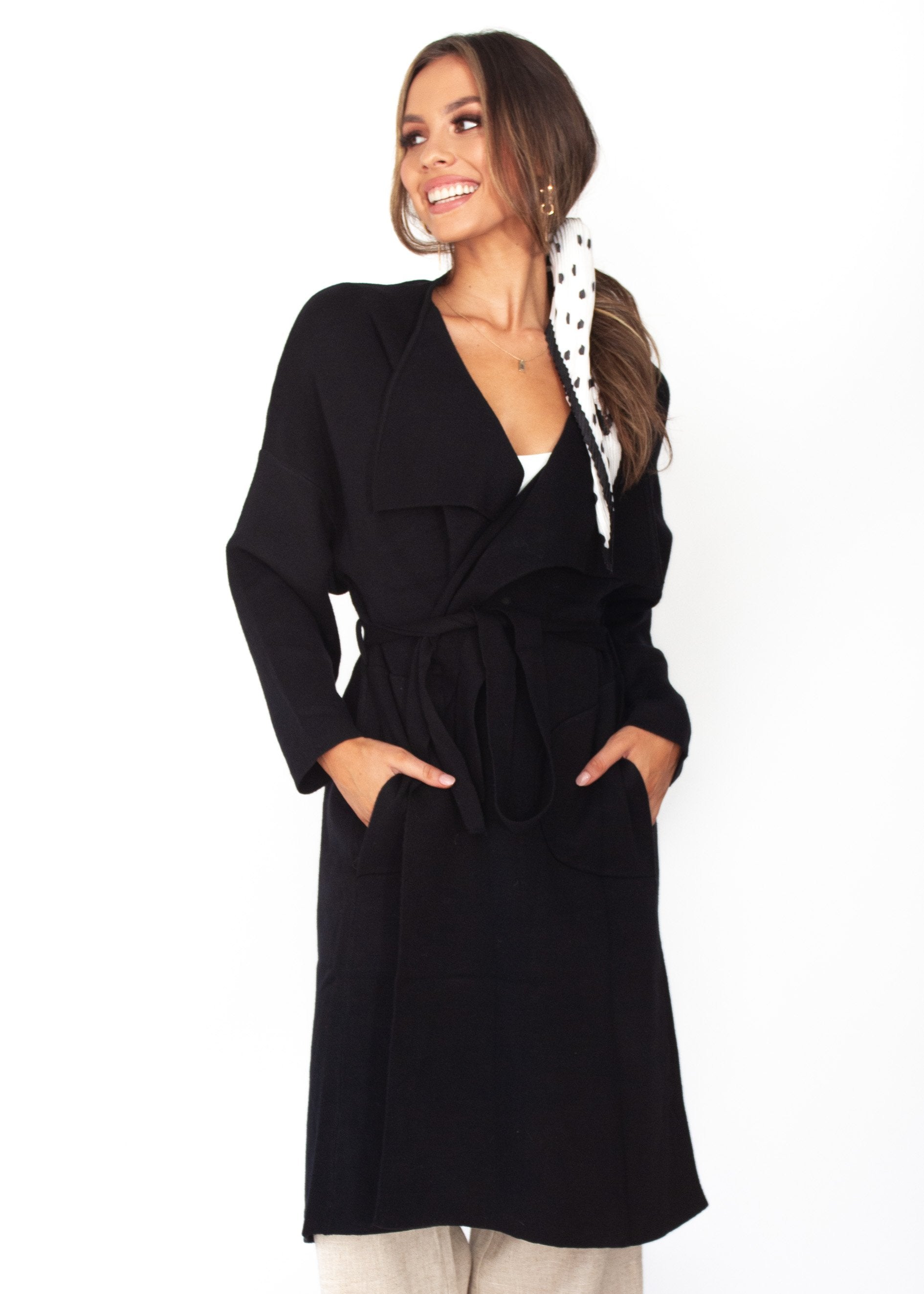 Woman's Virgo Knit Coat - Black
