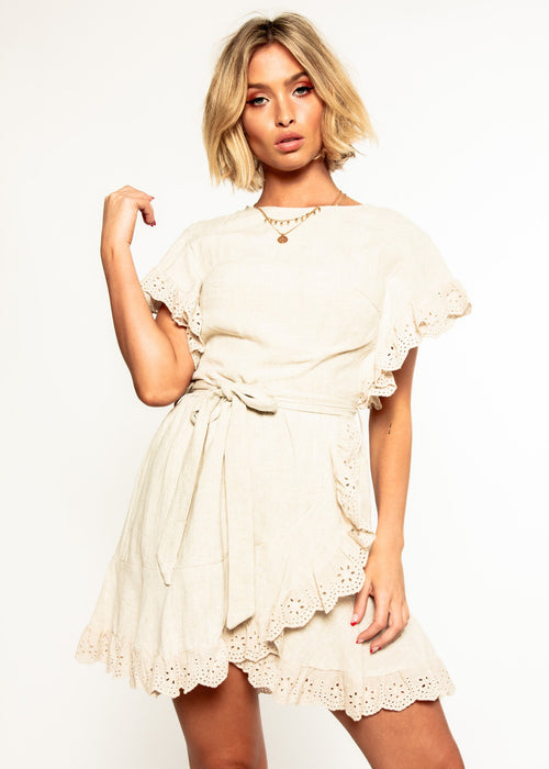 Line Up Dress	- Natural