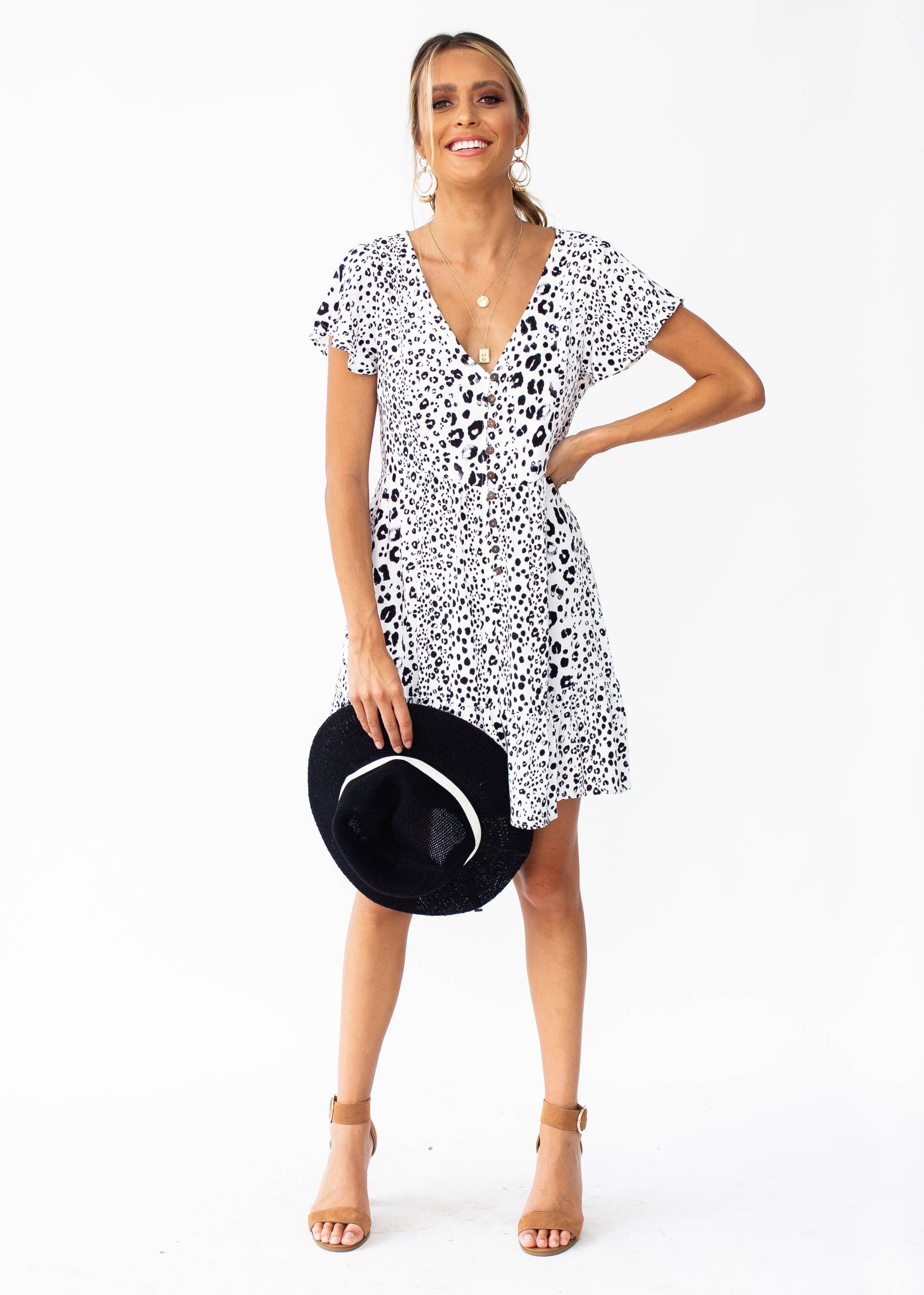 Sumatra Swing Dress - Snow Leopard