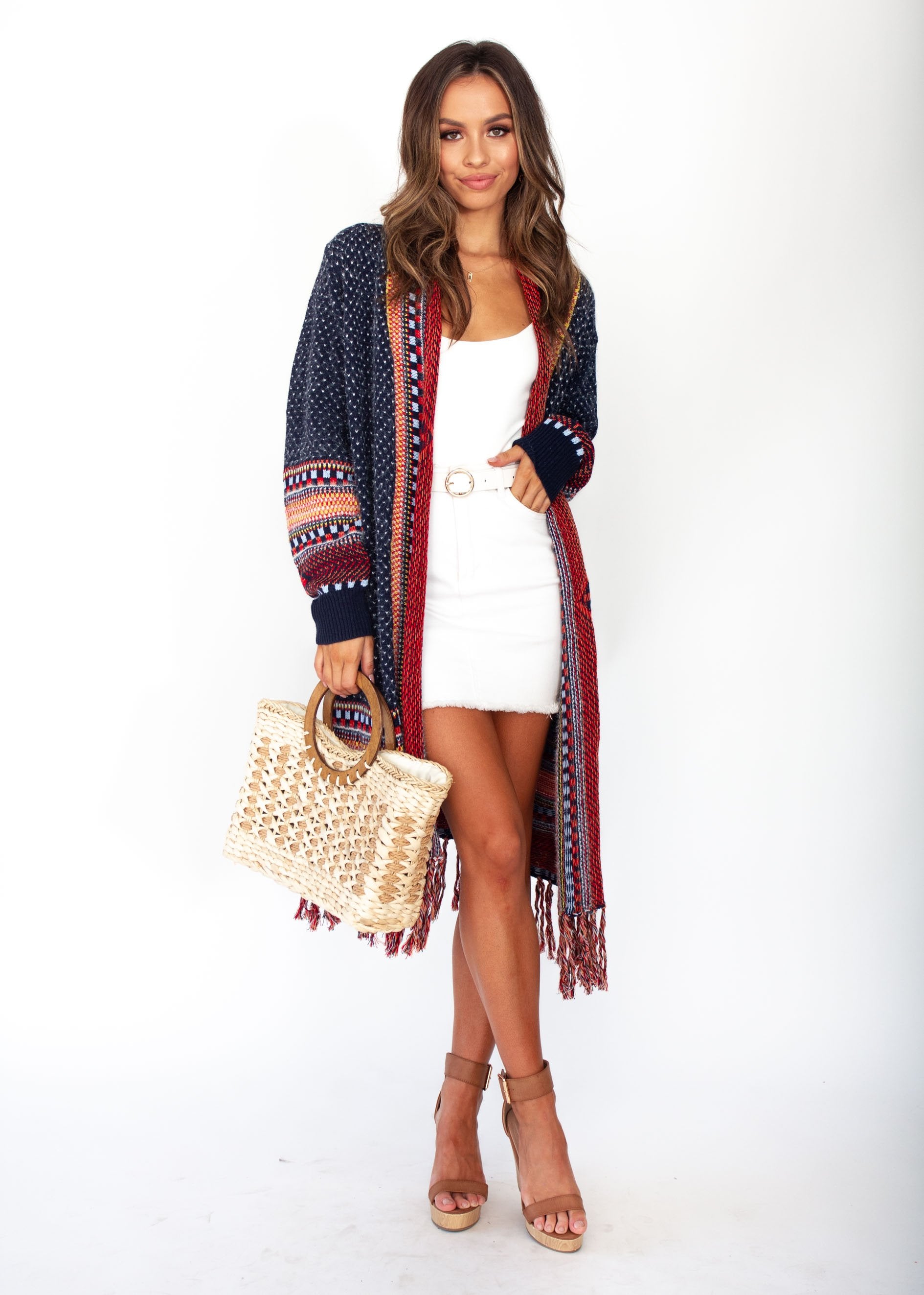 In The Air Aztec Cardigan - Navy