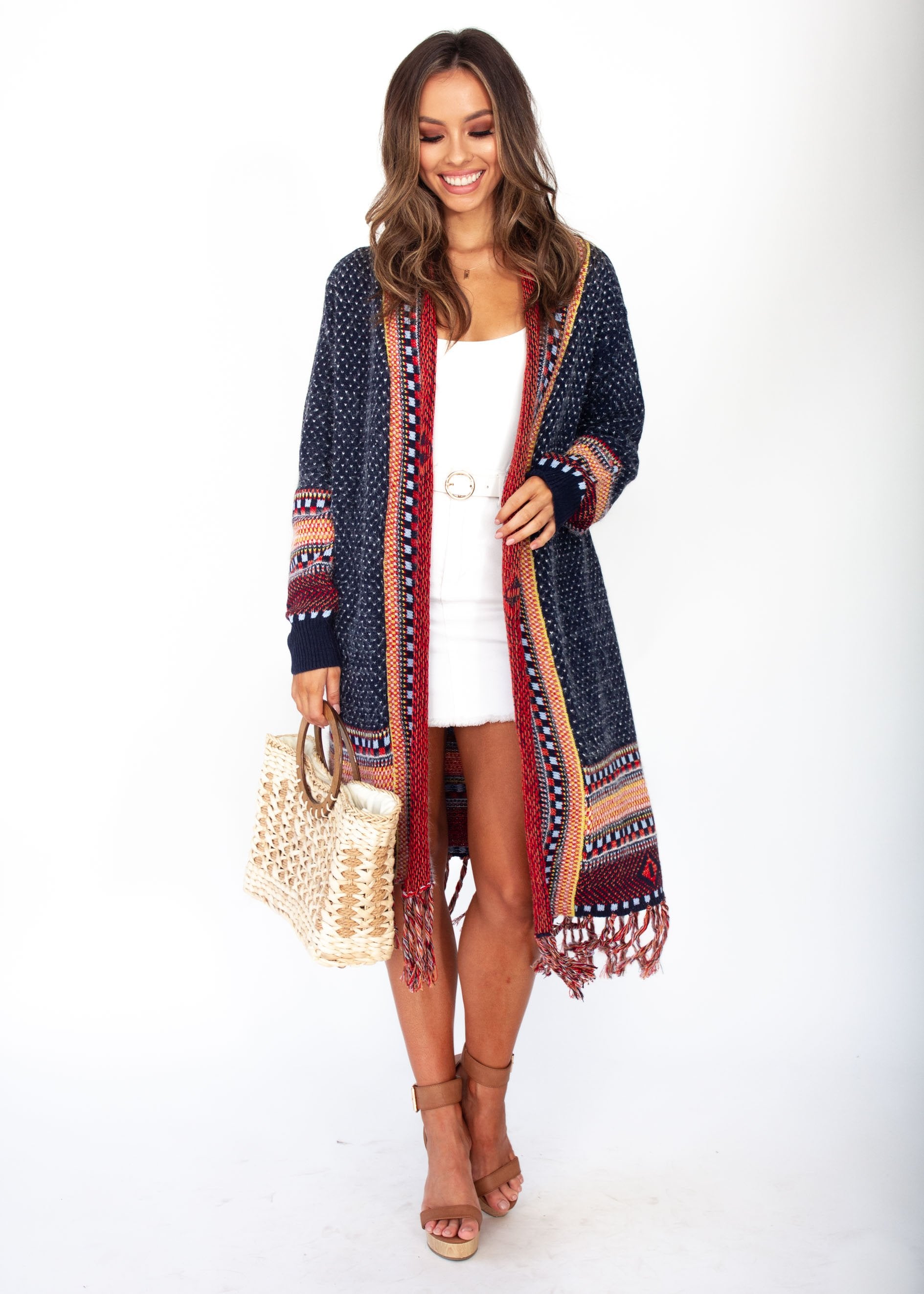 In The Air Aztec Cardigan - Navy