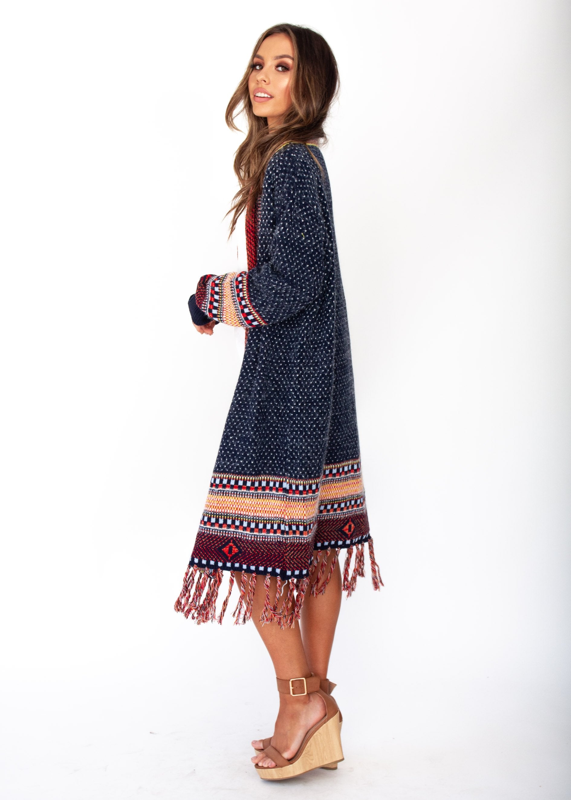 In The Air Aztec Cardigan - Navy