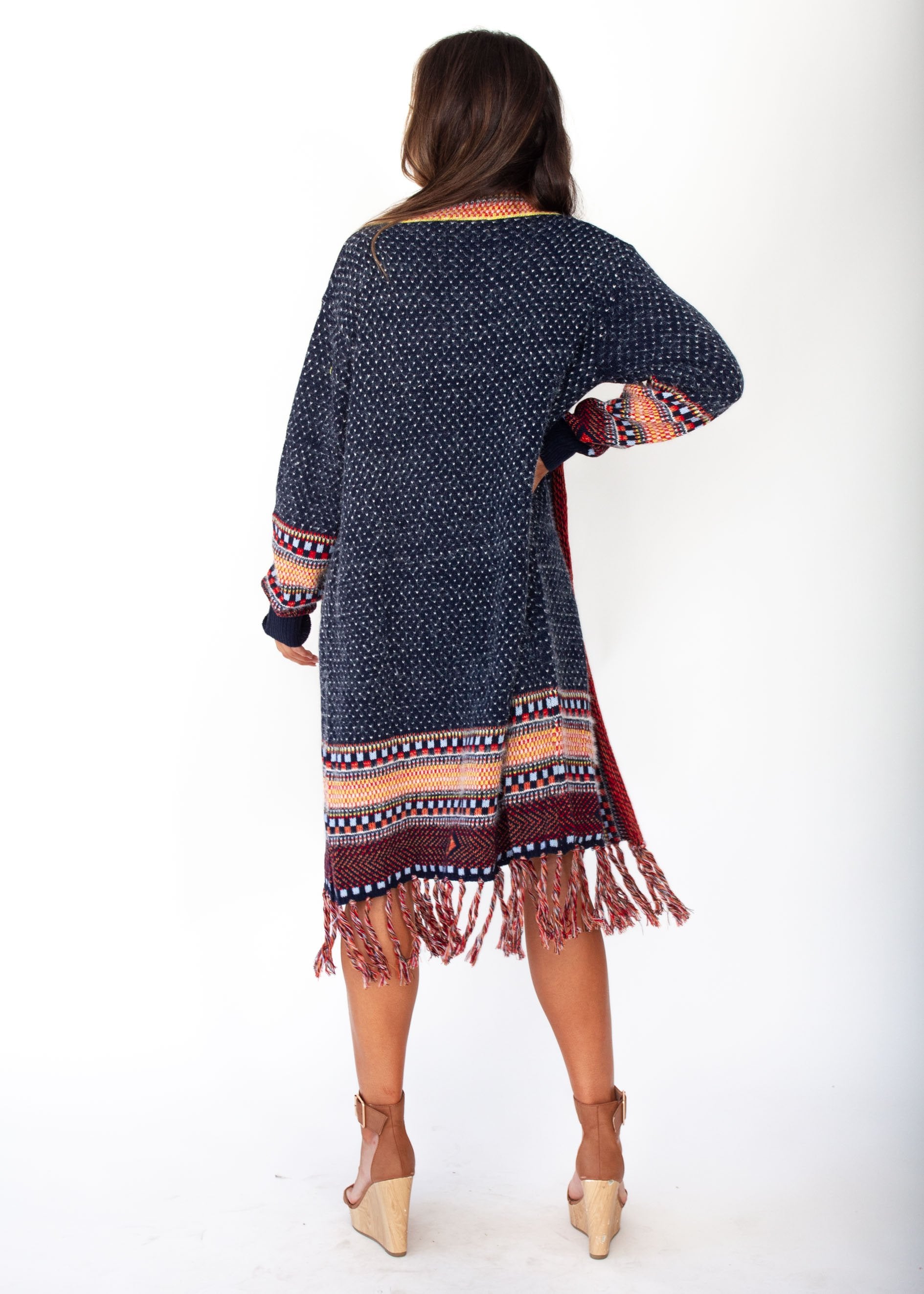 In The Air Aztec Cardigan - Navy