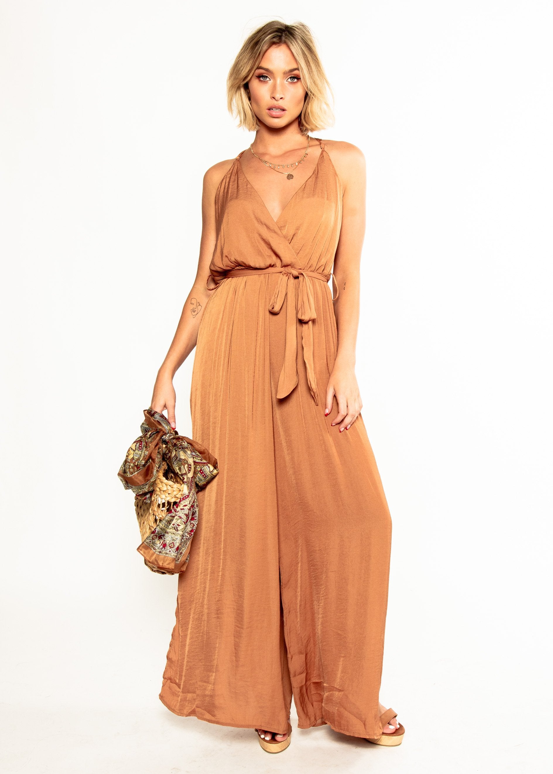 Losing Sight Pantsuit - Tan