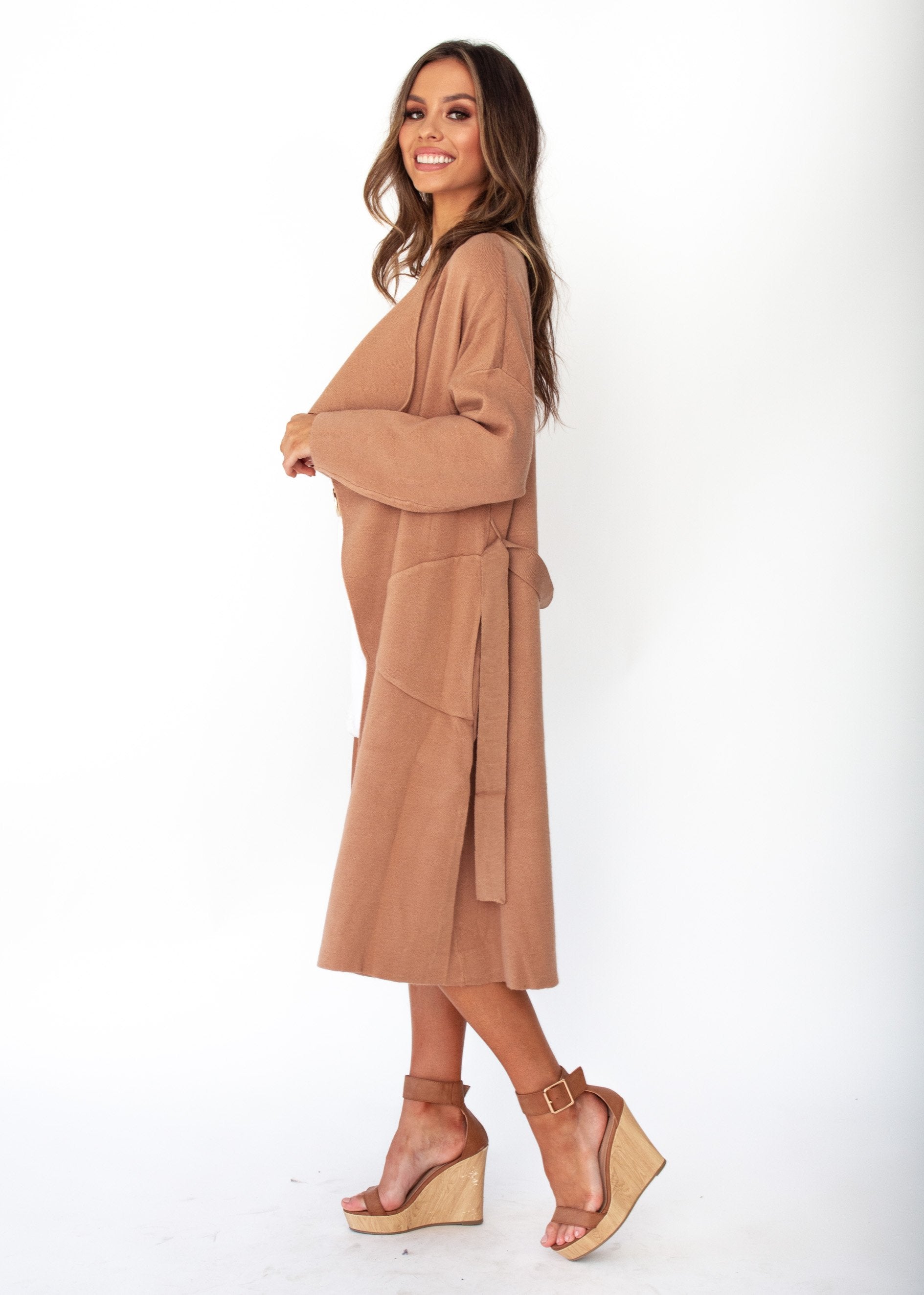 Virgo Knit Coat - Tan
