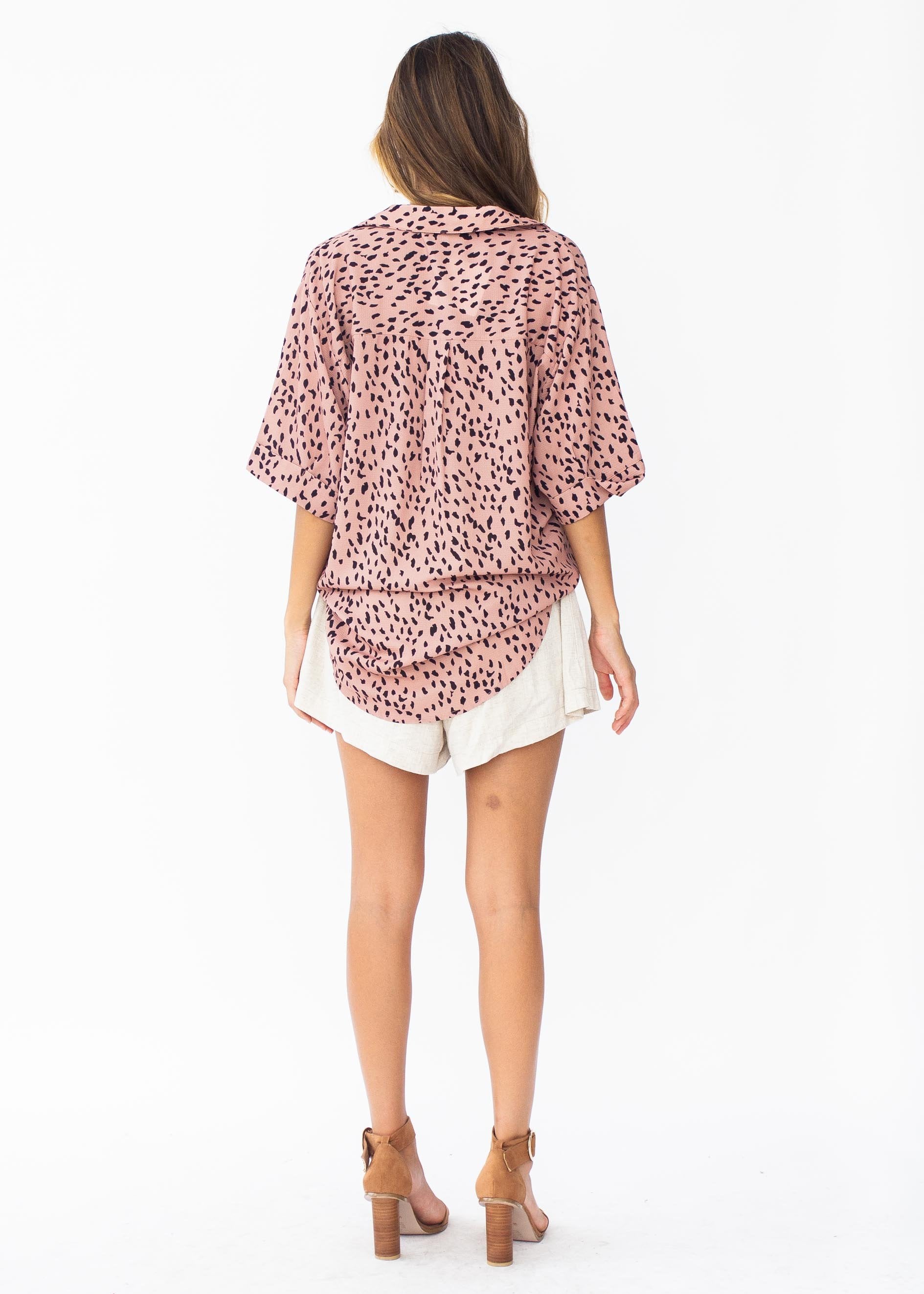 Lani Shirt - Terracotta Leopard
