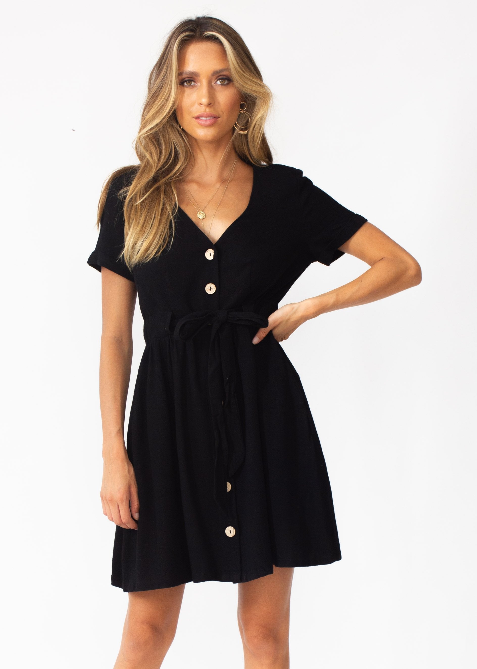 Liv Linen Dress - Black