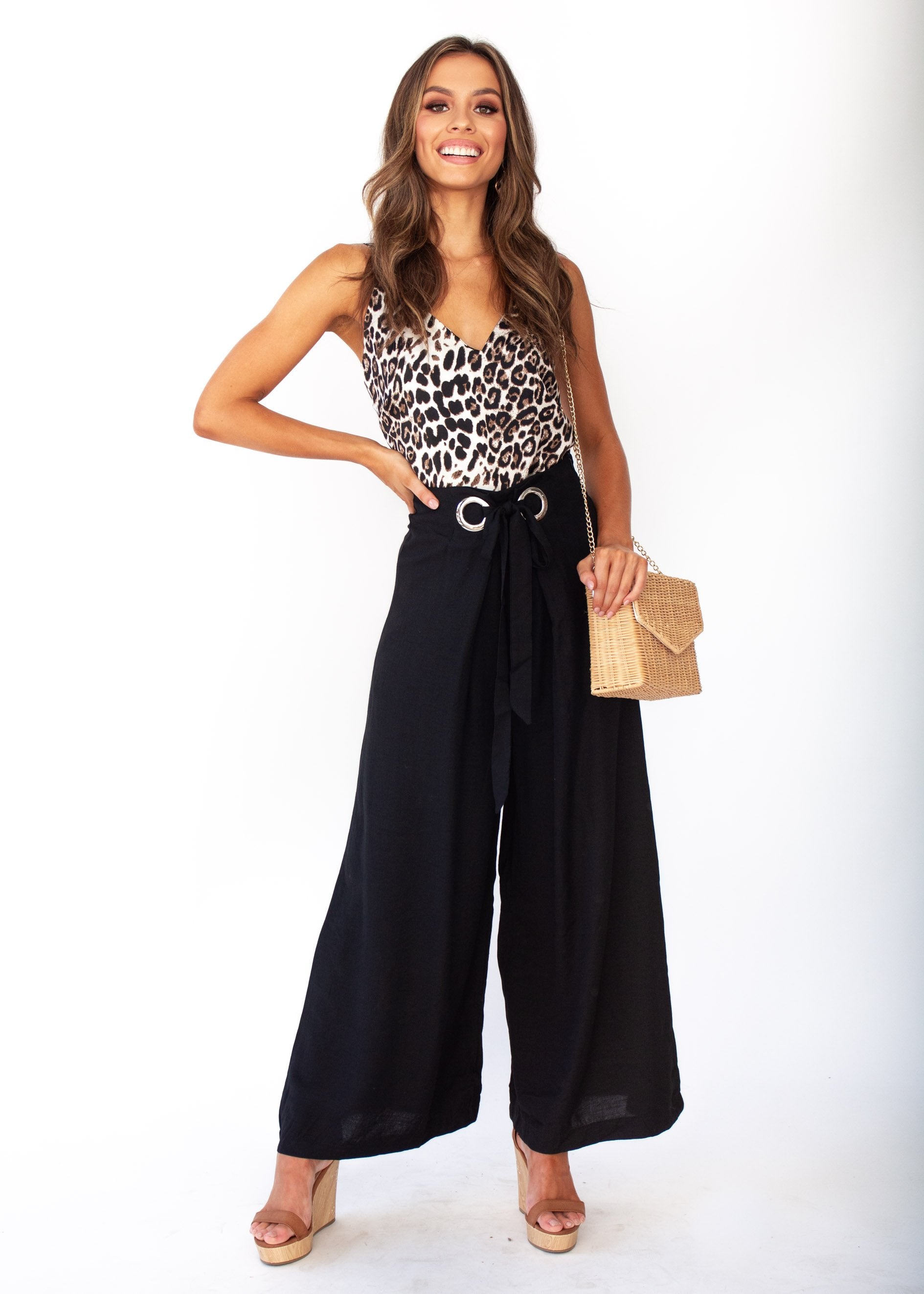High Energy Wide Leg Pants - Black