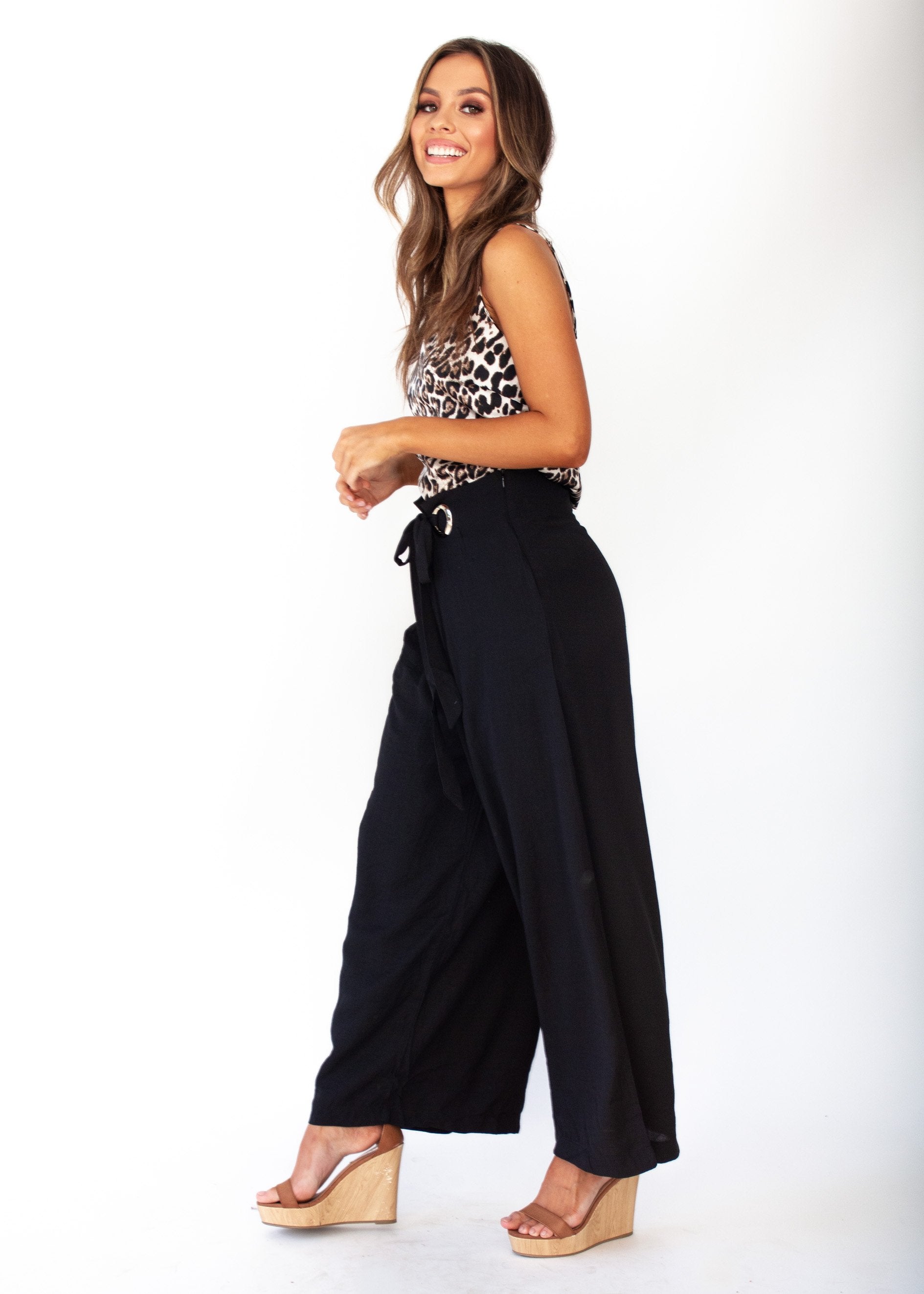 High Energy Wide Leg Pants - Black