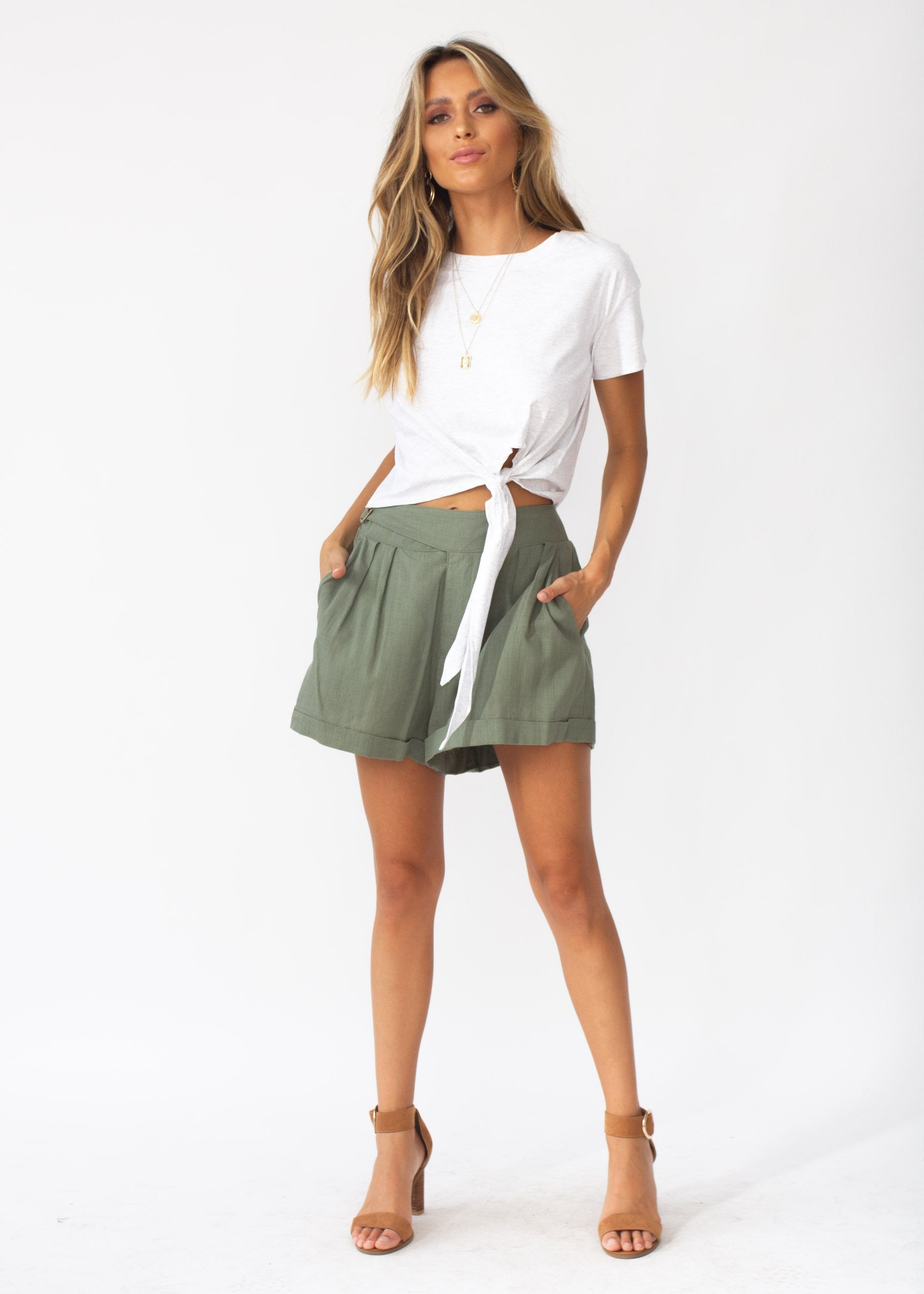 Loved Up Tie Tee - Grey Marle