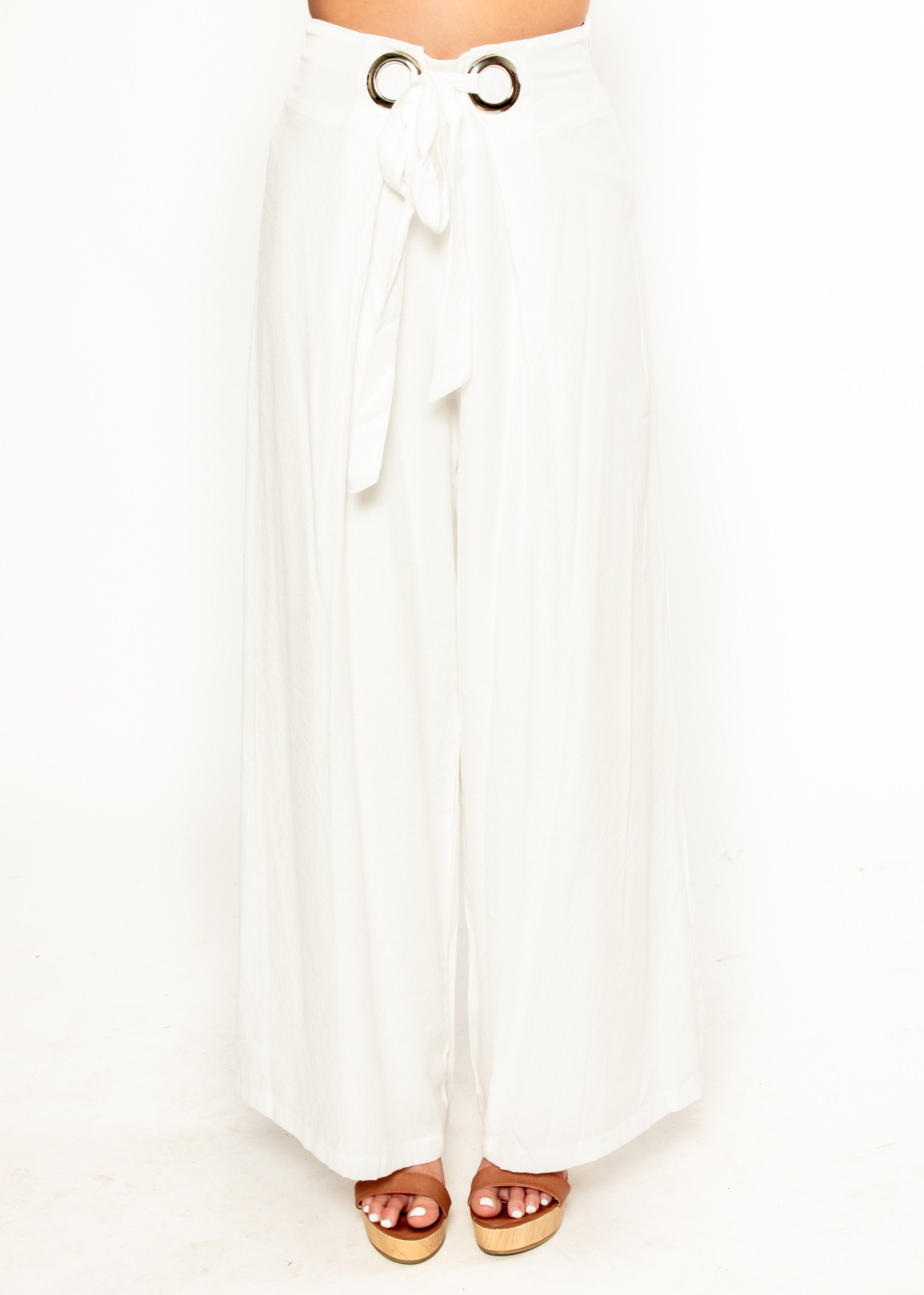 High Energy Lined Wide Leg Pants - Off White