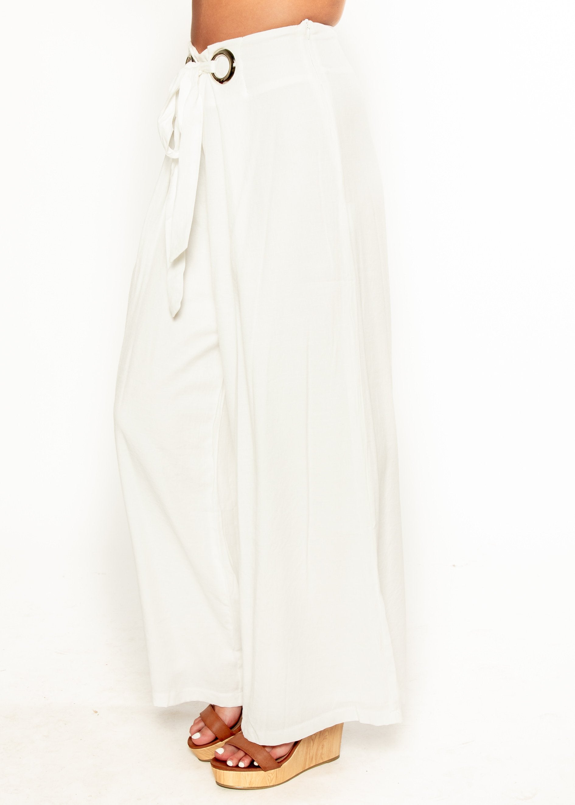 High Energy Lined Wide Leg Pants - Off White