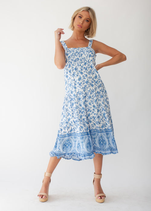 Sweet Life Midi Dress - Blue Dawn