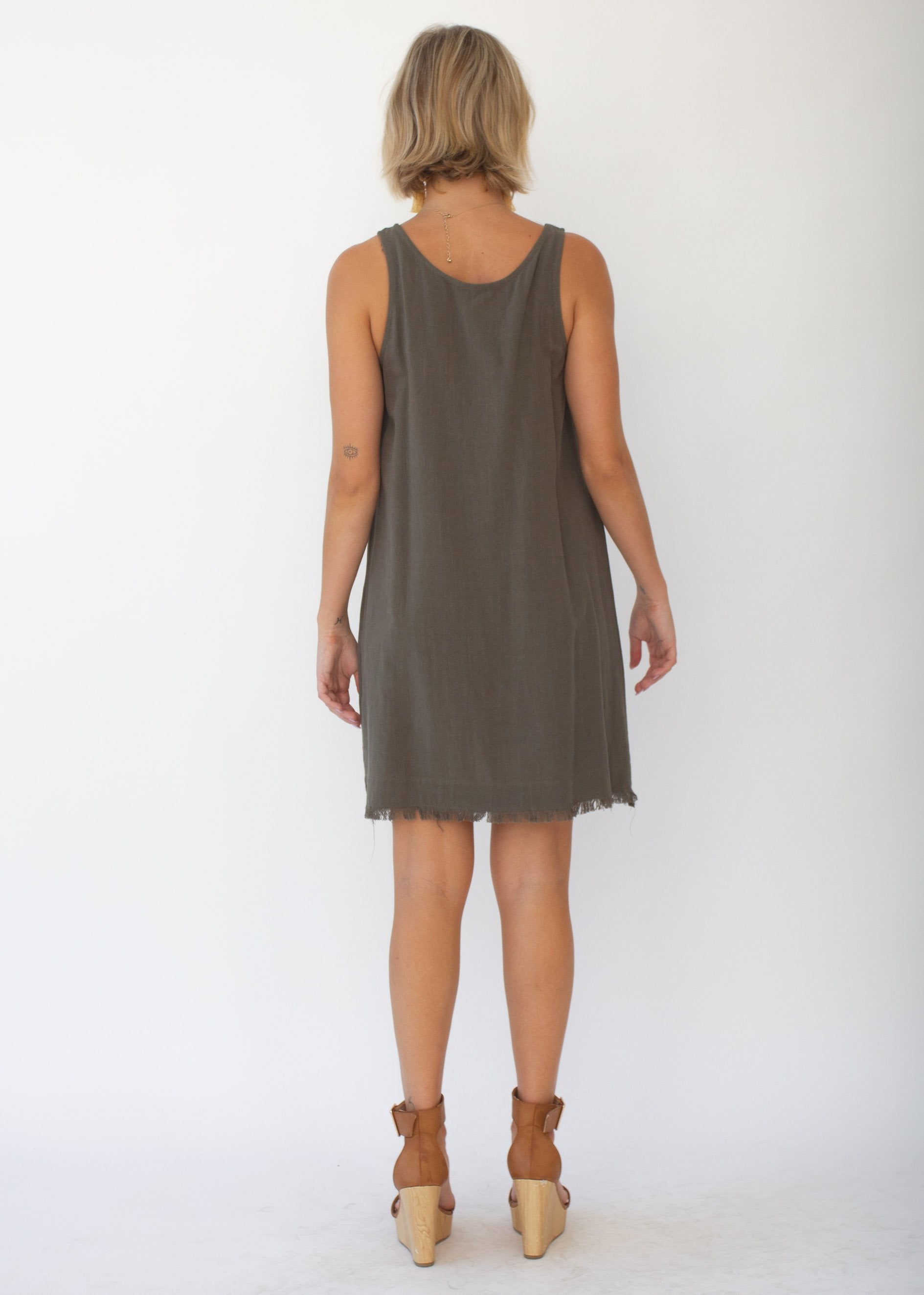 Nara Linen Dress - Dark Khaki