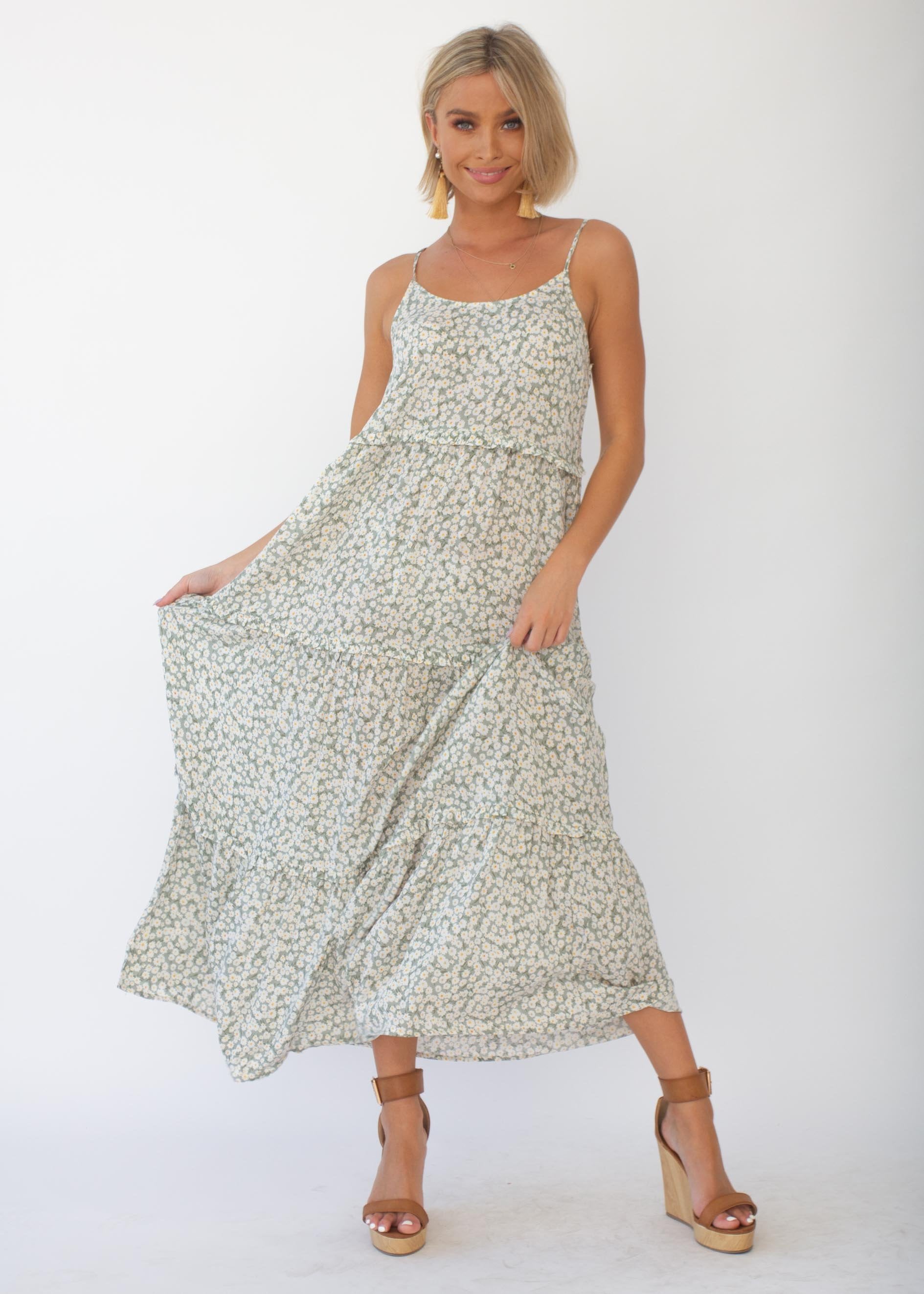 Alani Maxi Dress - Sage Floral