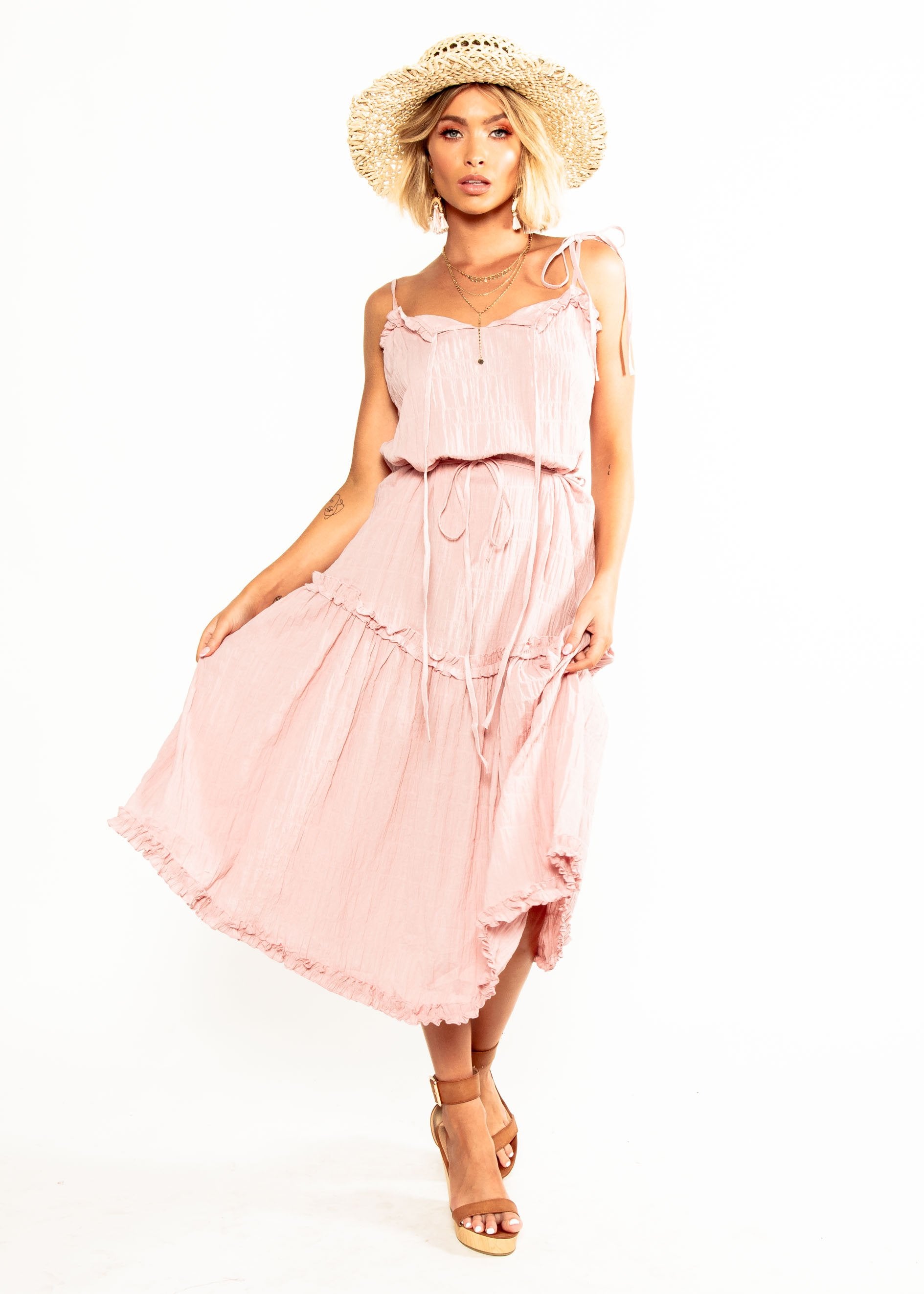 Mayfair Midi Dress - Blush