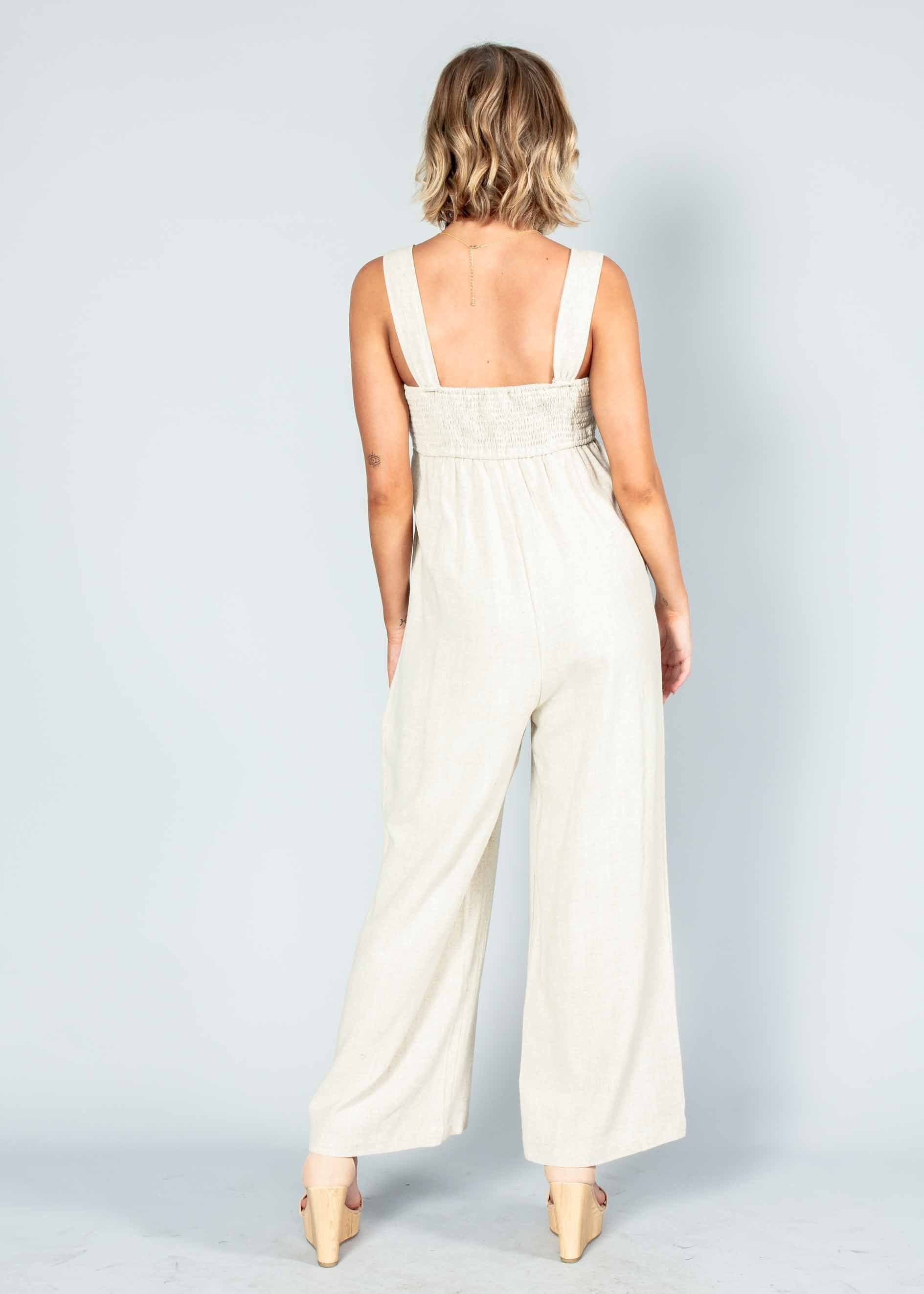 Courtland Linen-Blend Pantsuit - Natural
