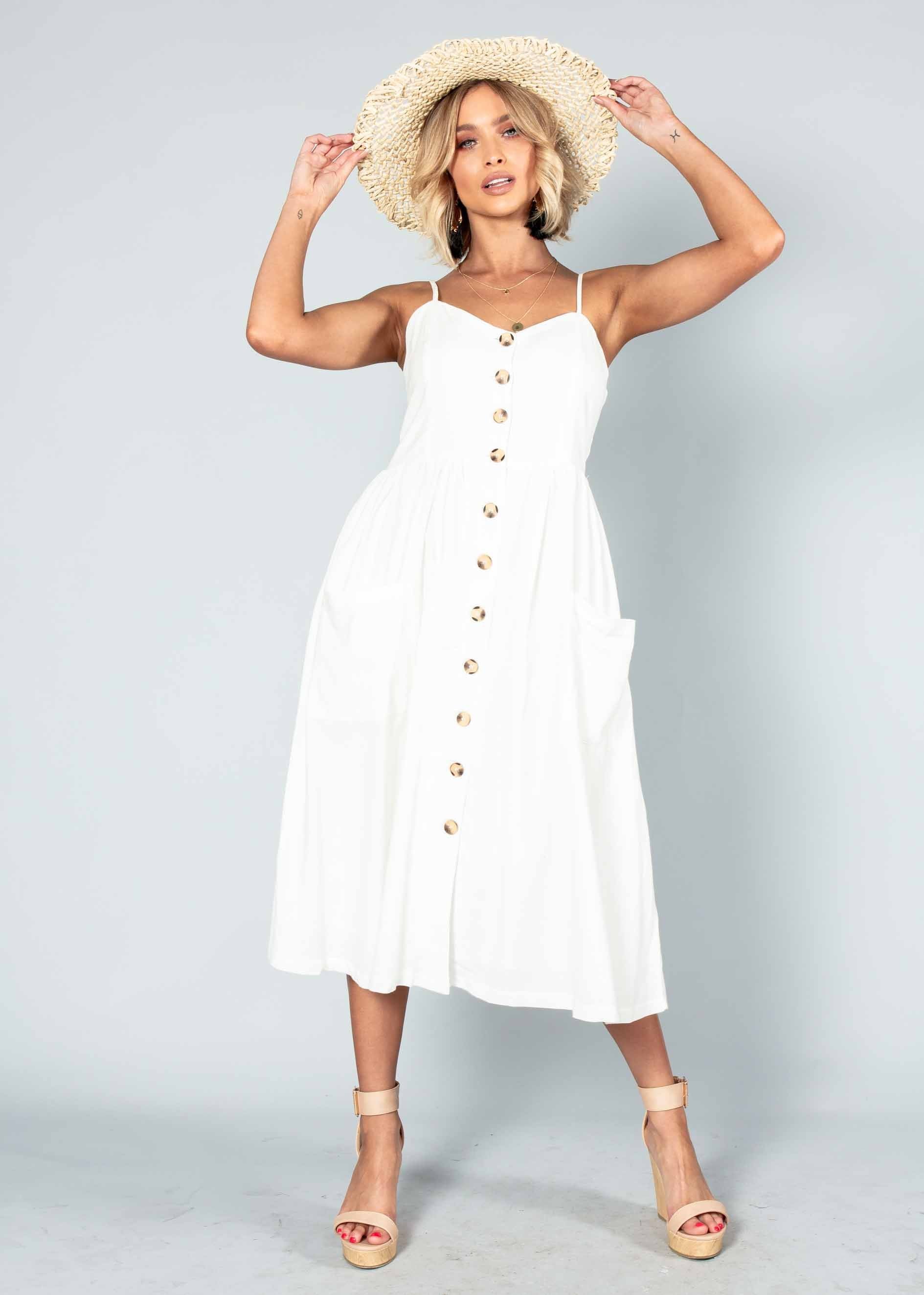 Darling Dream Midi Dress - White