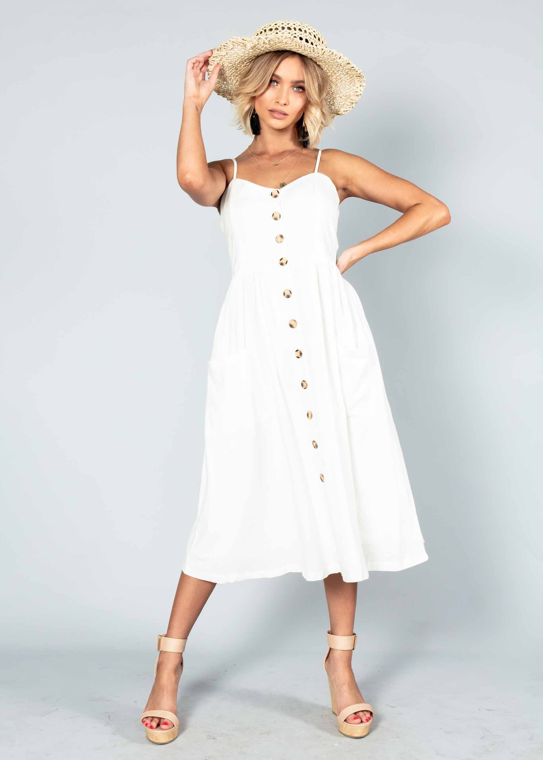 Darling Dream Midi Dress - White