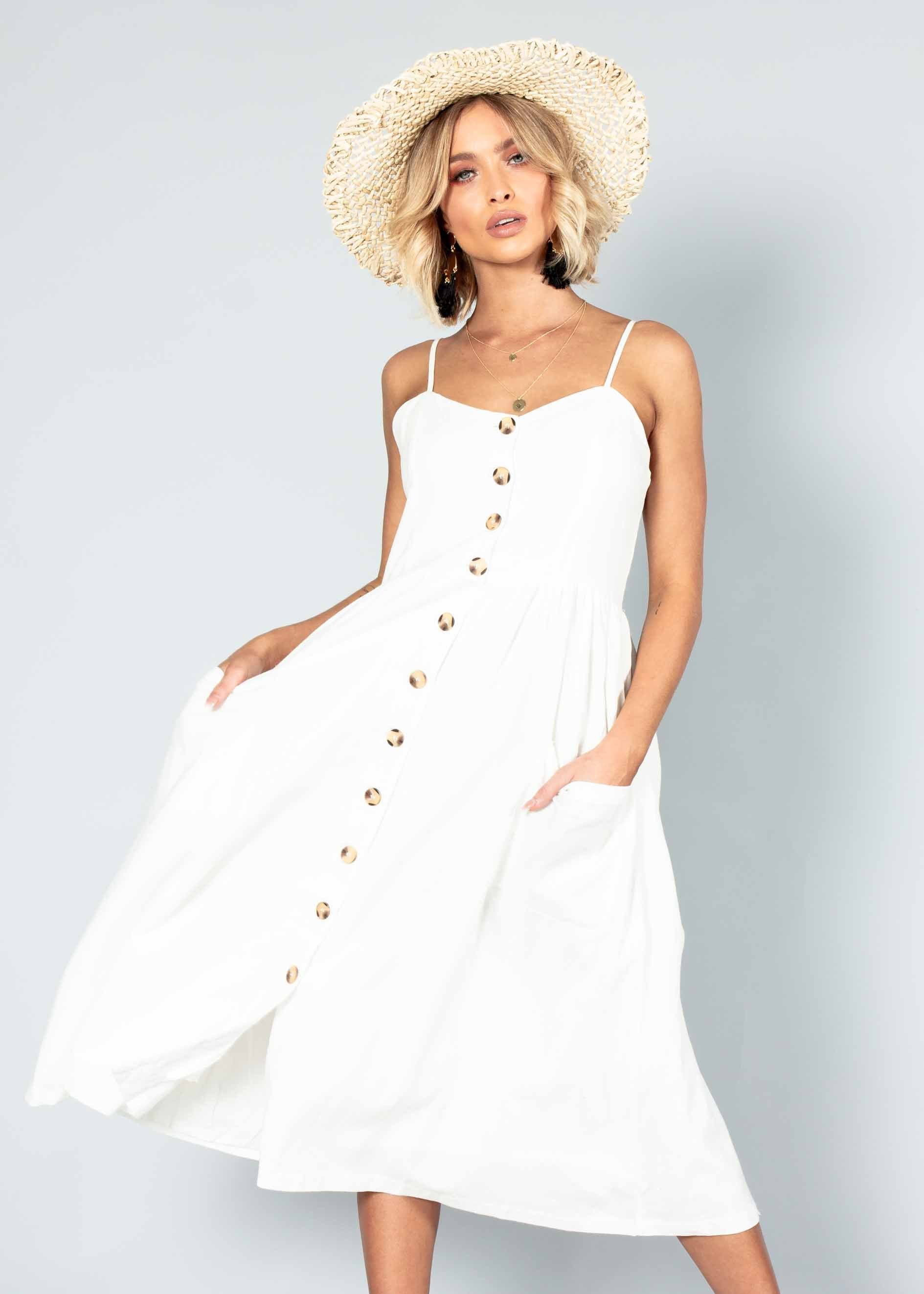 Darling Dream Midi Dress - White