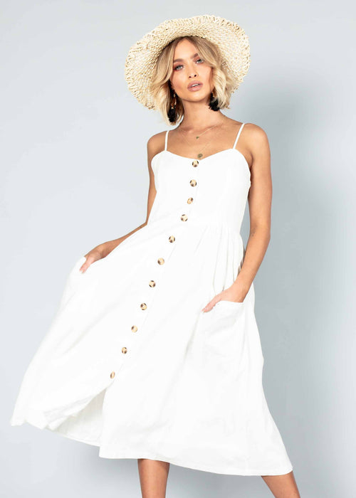 Darling Dream Midi Dress - White