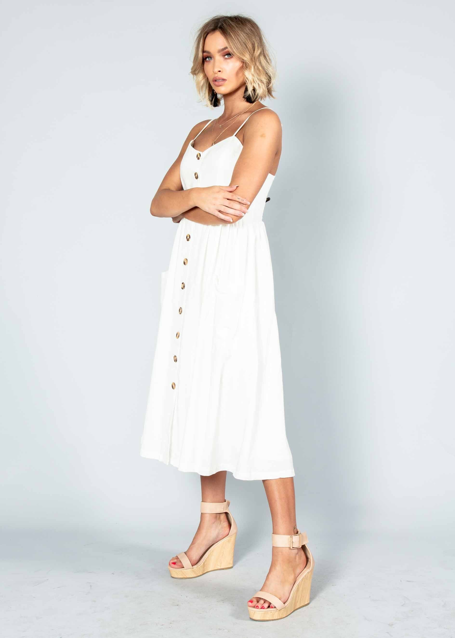 Darling Dream Midi Dress - White