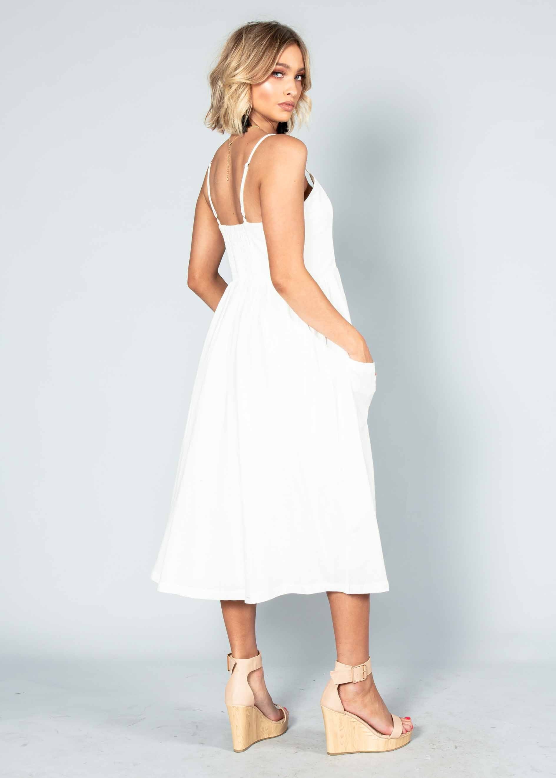 Darling Dream Midi Dress - White