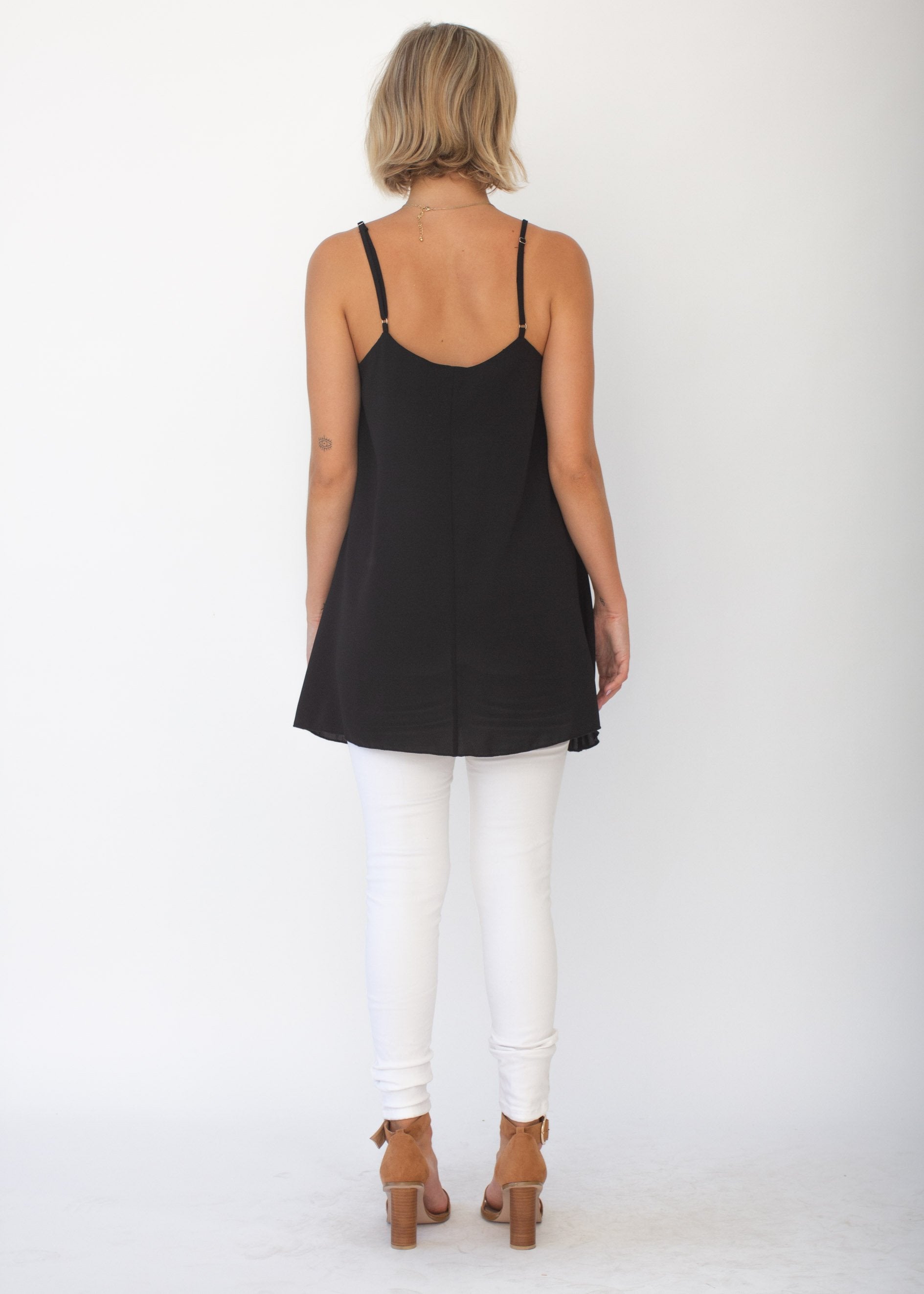 Sefina Asymmetrical Cami - Black