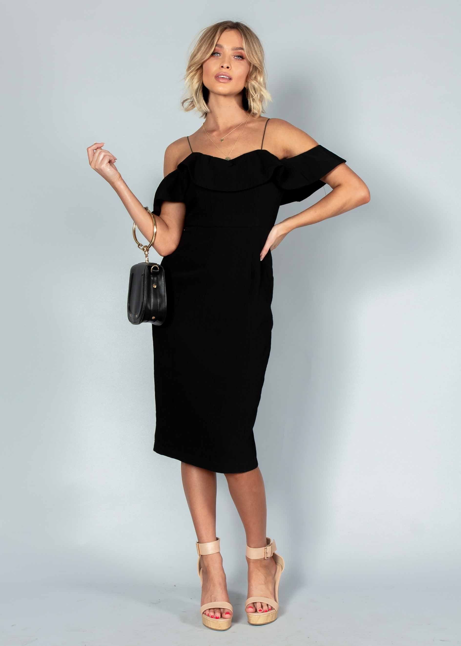 Stay Forever Midi Dress - Black