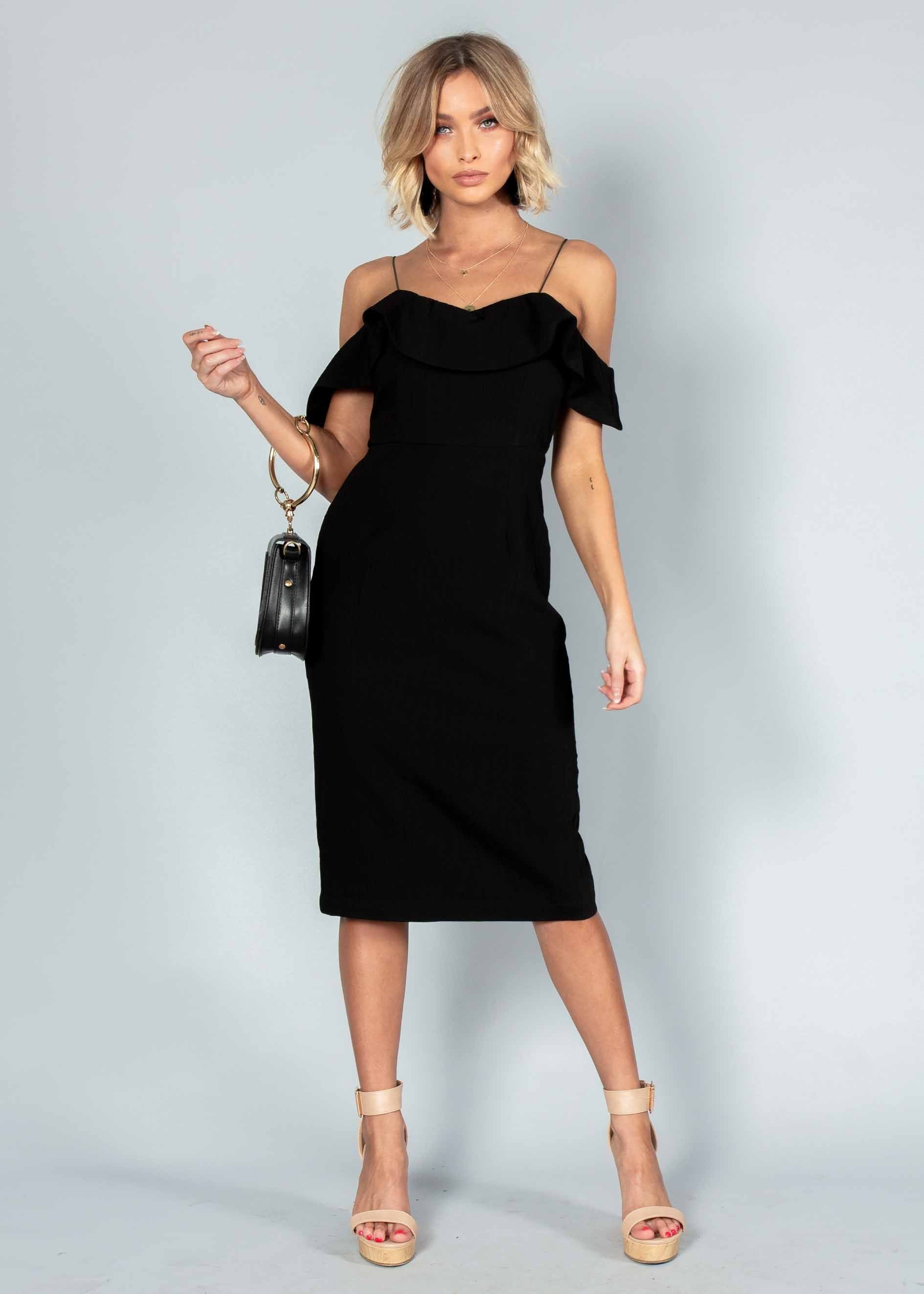 Stay Forever Midi Dress - Black
