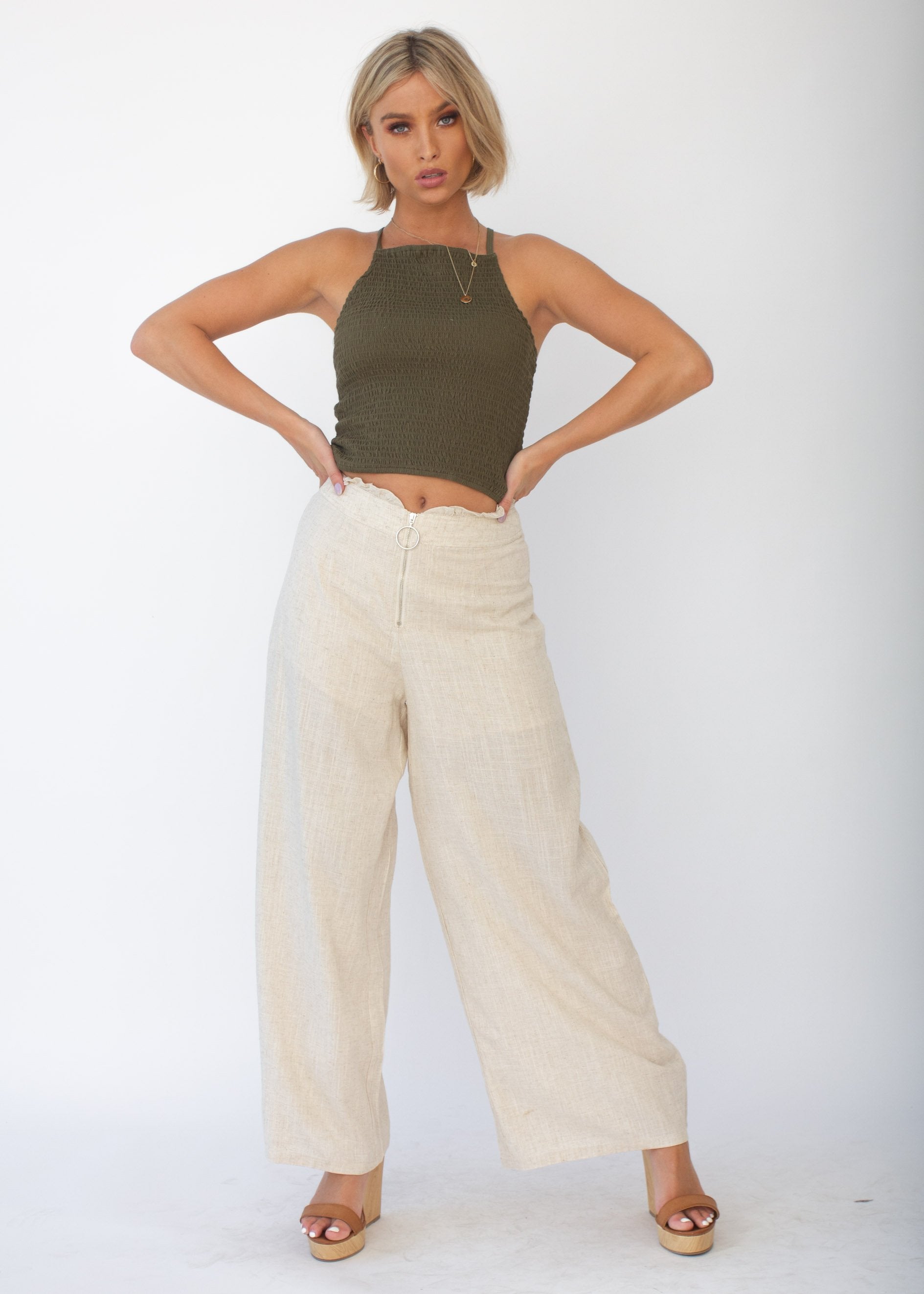 Cecilia Crop Top - Khaki