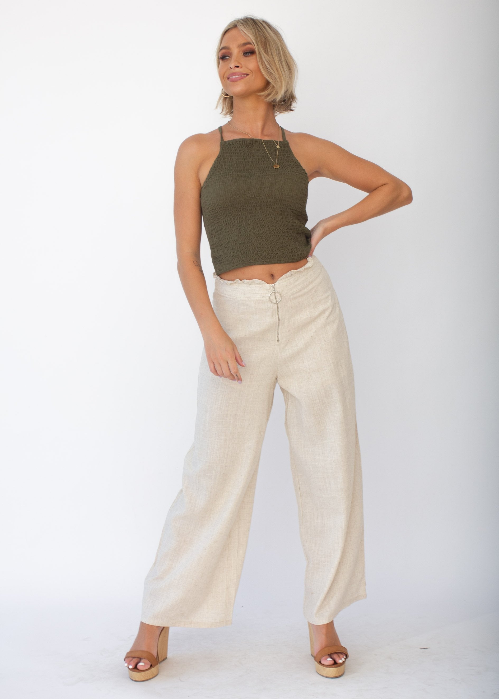 Cecilia Crop Top - Khaki