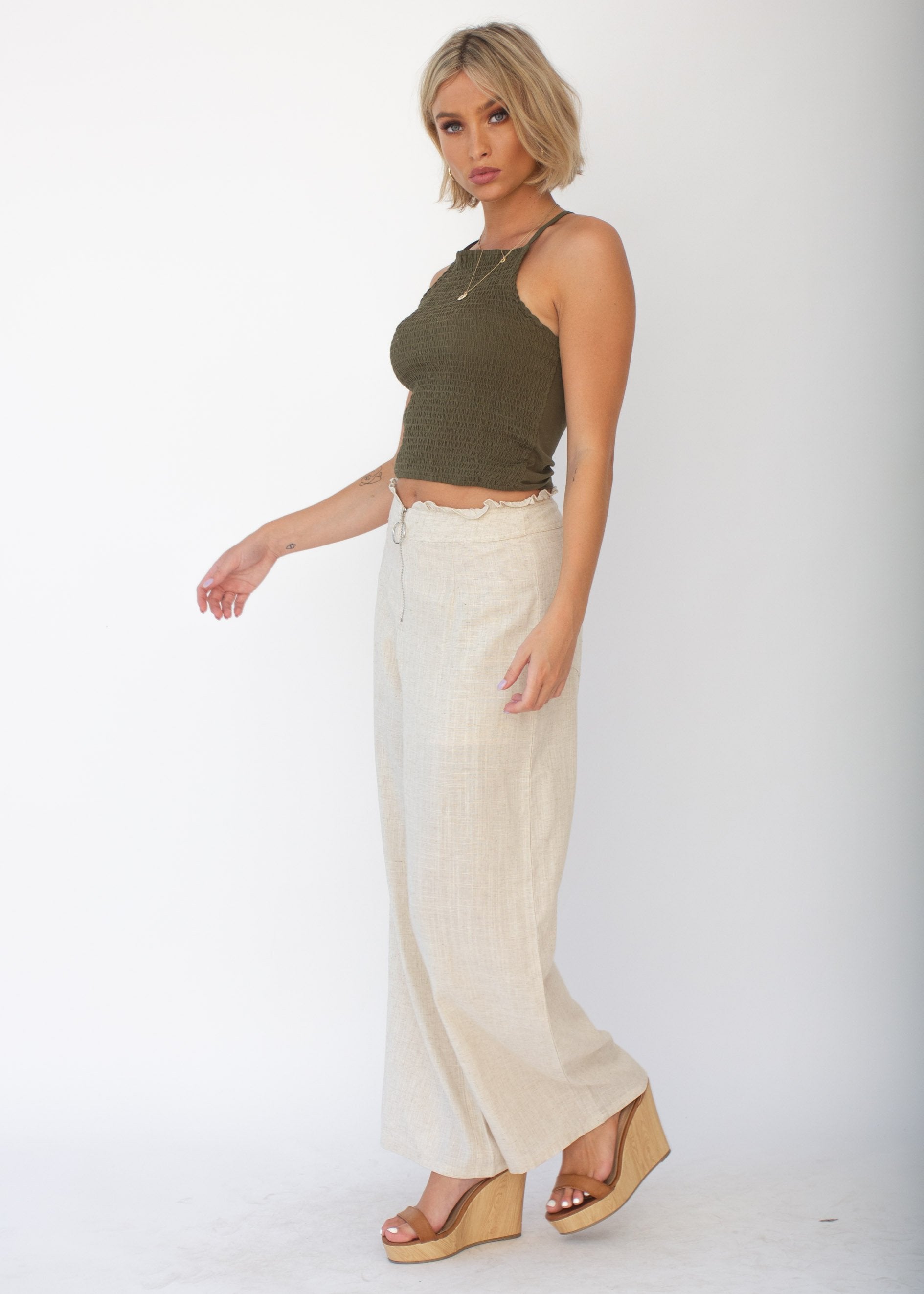 Cecilia Crop Top - Khaki