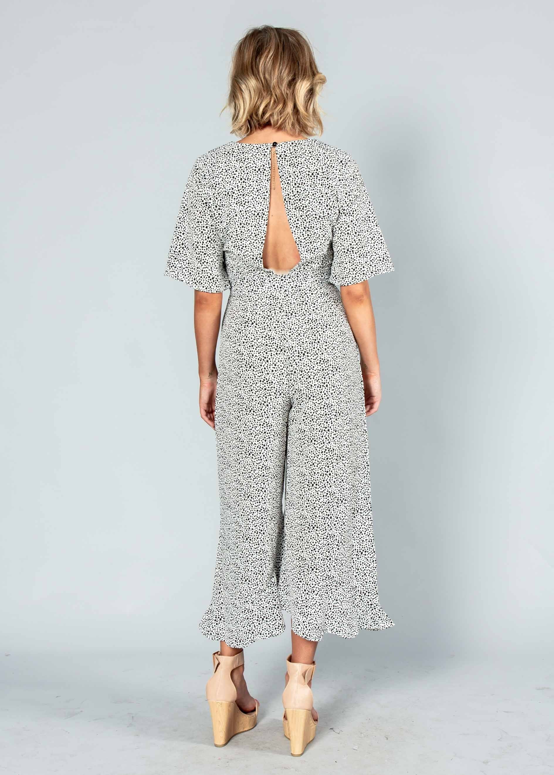 Naya Pantsuit w/ Tie - White Spot