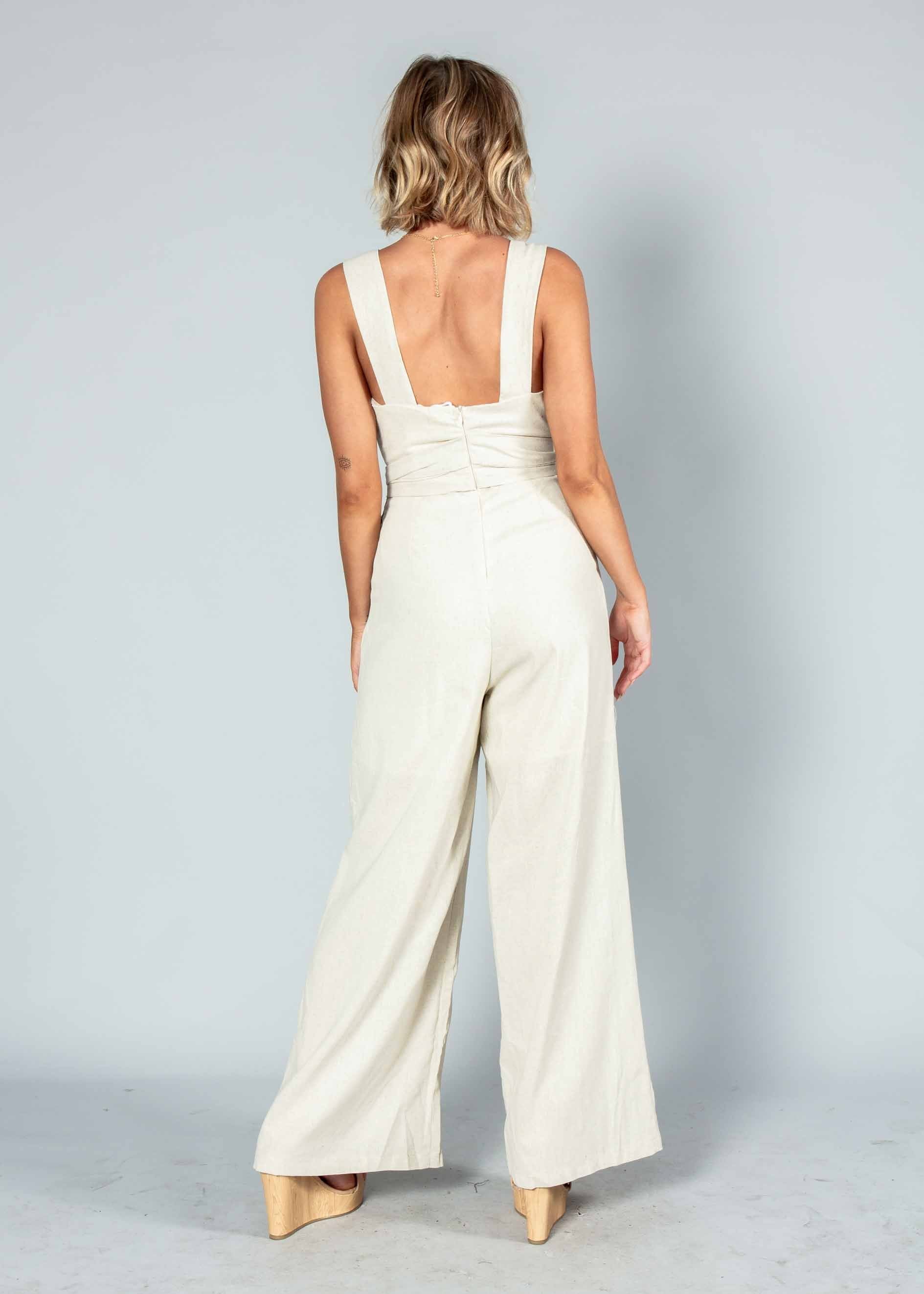 Forgotten Love Linen Pantsuit - Natural
