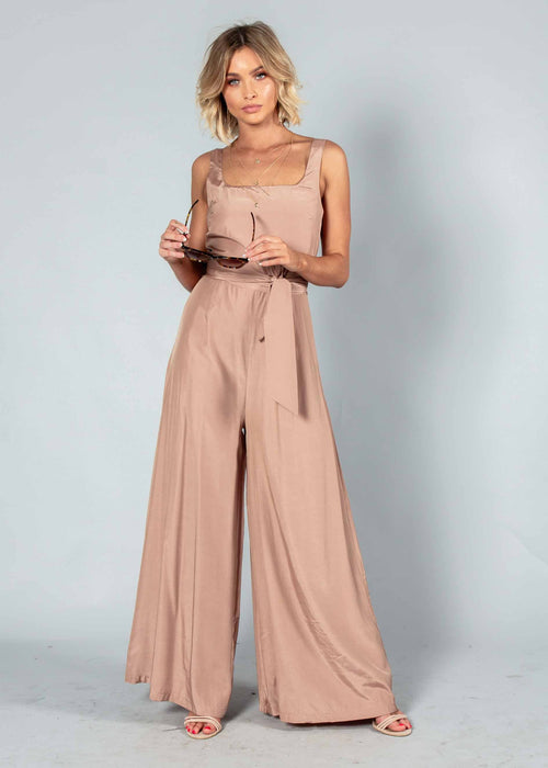Lexa Pantsuit w/ Tie - Mocha